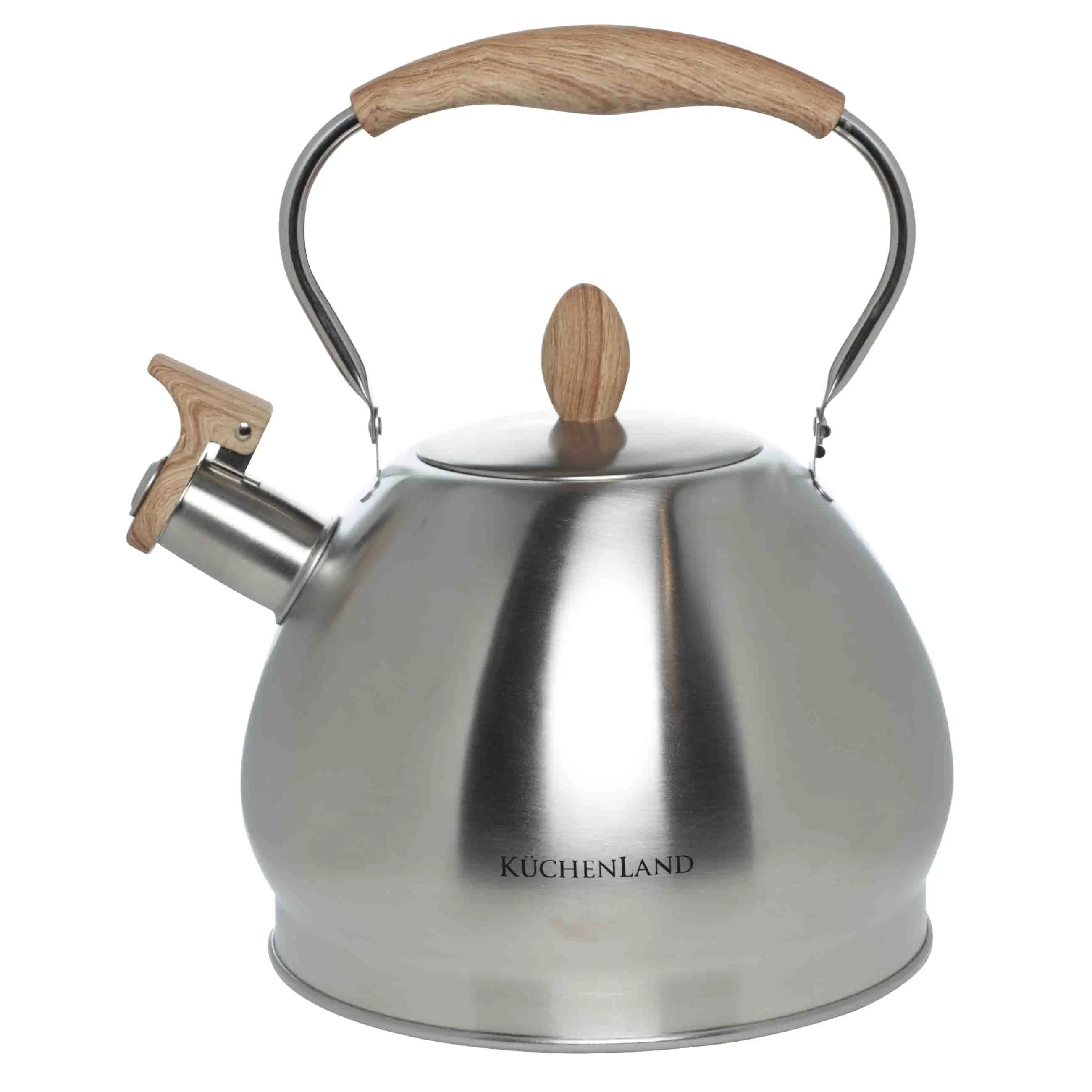 Чайник, 3,4 л, со свистком, сталь/нейлон, бежевый/матовый, Whistle, image-0