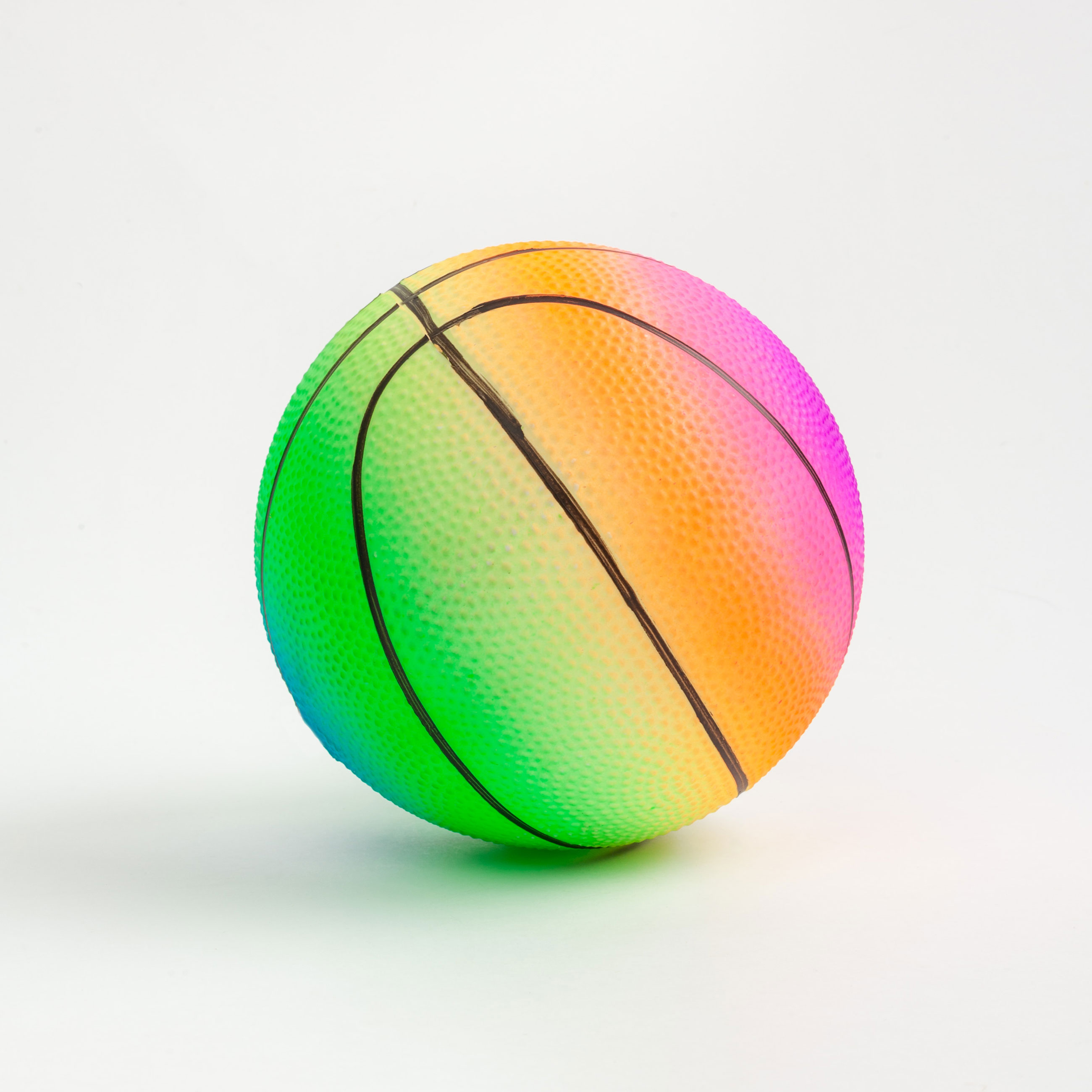Мяч, 14 см, ПВХ, неоновый, Баскетбол, Game Neon, image-1