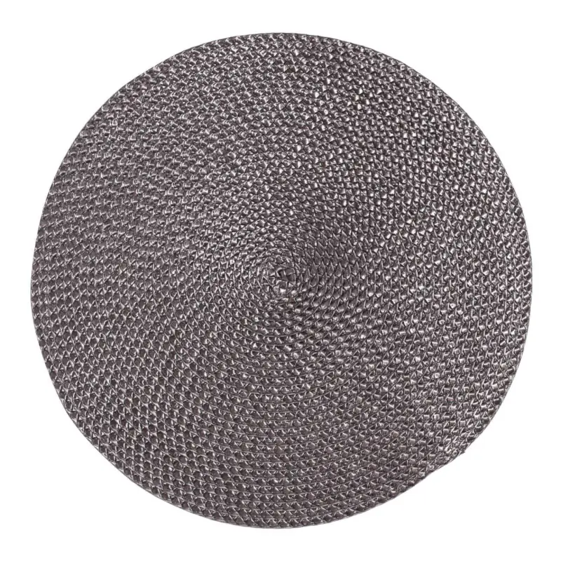 Салфетка под приборы, 38 см, полипропилен/ПЭТ, круглая, коричневая, Circle braid