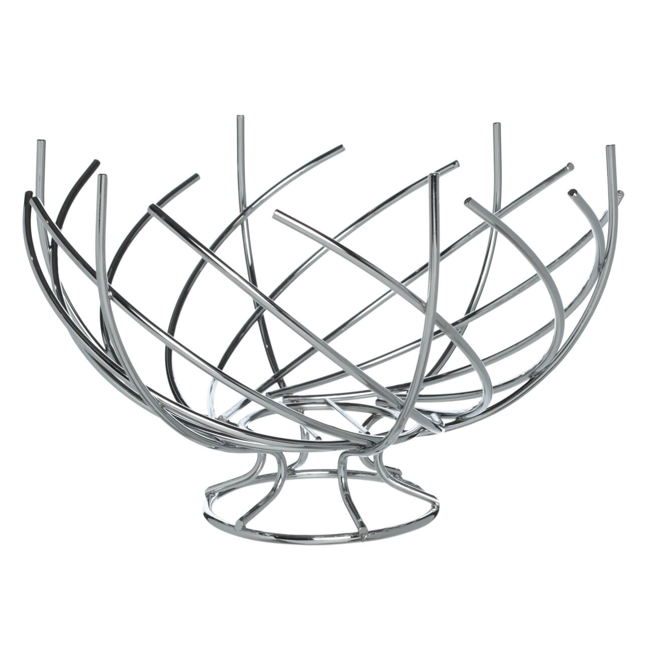 

Корзина для фруктов, 30 см, на ножке, металл, серебристая, Twist silver