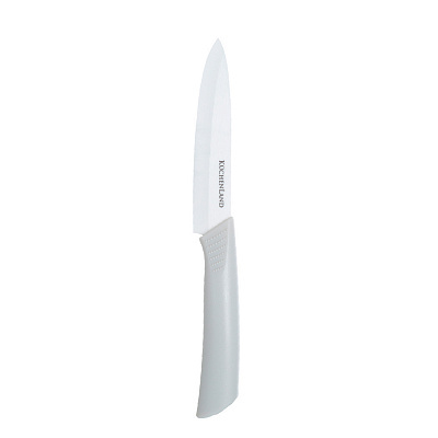 Нож для чистки овощей, 10 см, керамика/пластик, серый, Regular