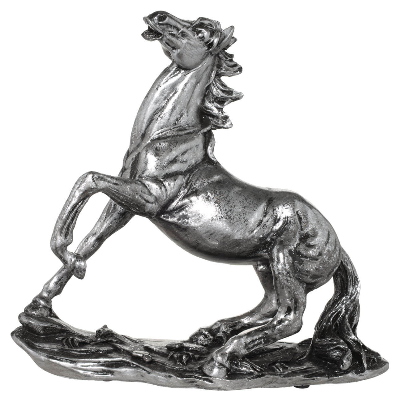 Статуэтка, 24 см, полирезин, серебристая, Ретивый конь, Horse