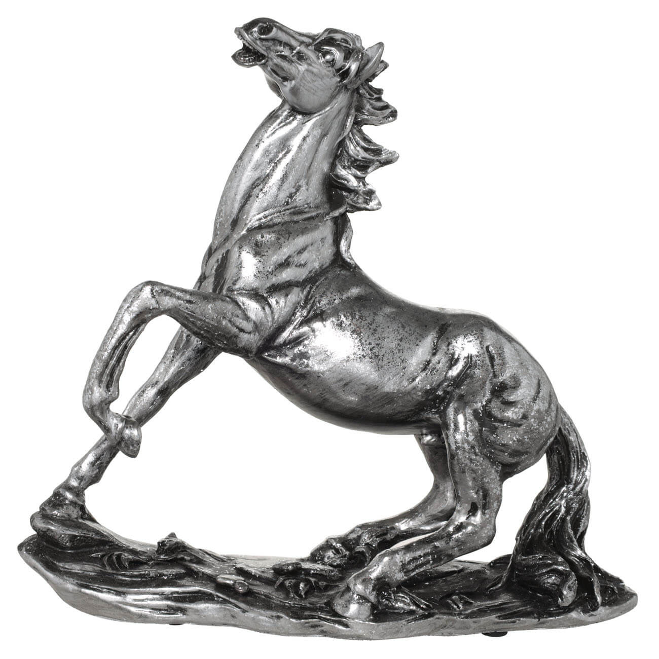 

Статуэтка, 24 см, полирезин, серебристая, Ретивый конь, Horse