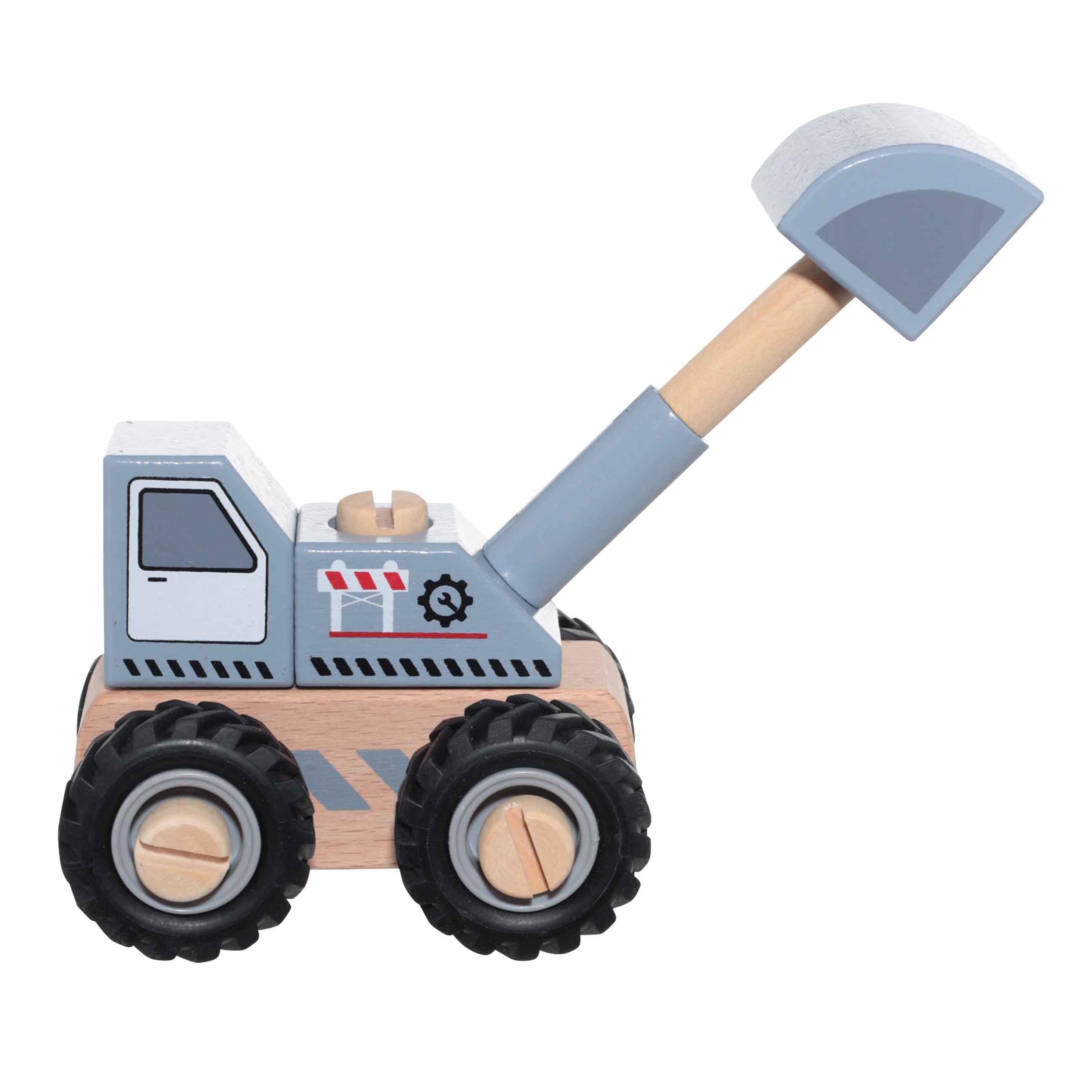 Игрушка, 18х11 см, дерево, серая, Трактор- конструктор, Kiddy изображение № 4