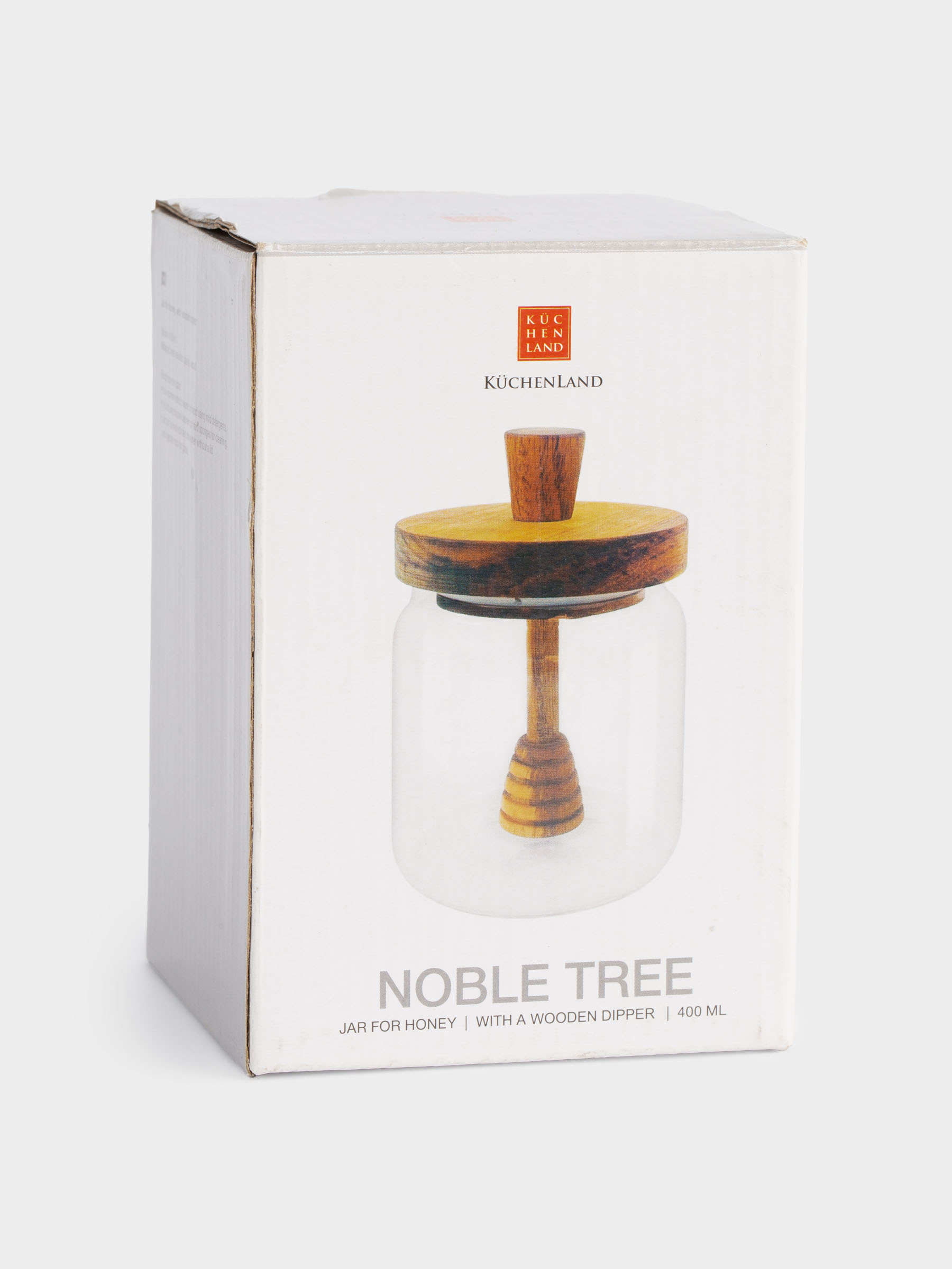 Банка для меда, 400 мл, с ложкой, стекло Б/дерево, Noble tree, image-5