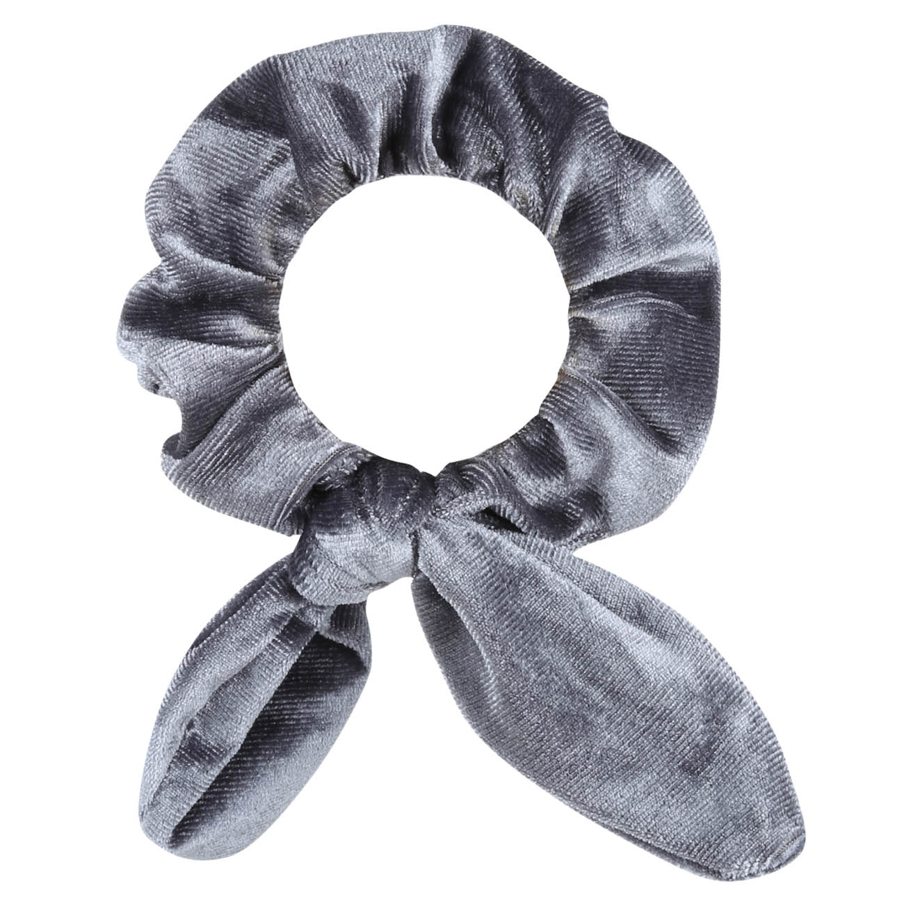 

Резинка для волос, 4 см, с бантом, бархат, серая, Леди, Hair velvet