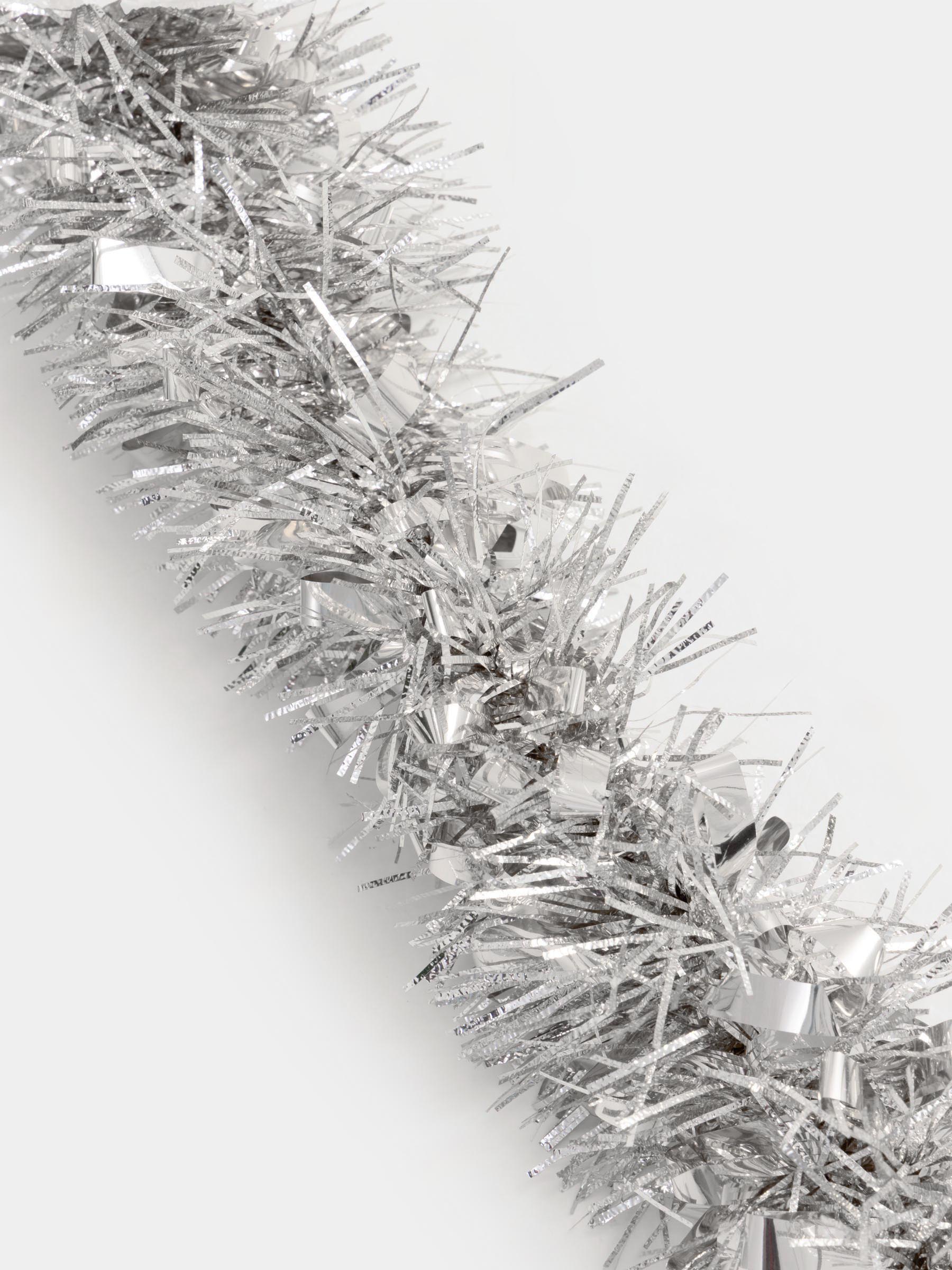 Гирлянда декоративная, 2 м, мишура, серебристая, M, Tinsel christmas, image-1