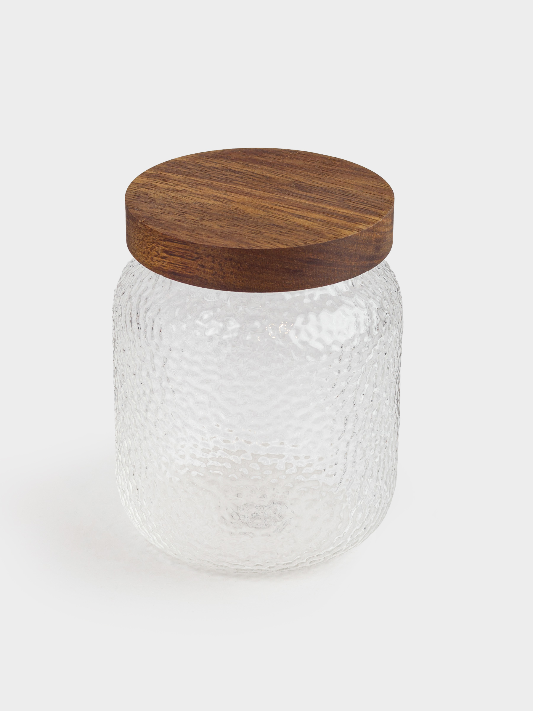 Банка для сыпучих продуктов, 500 мл, стекло/дерево, Ripply wood, image-1