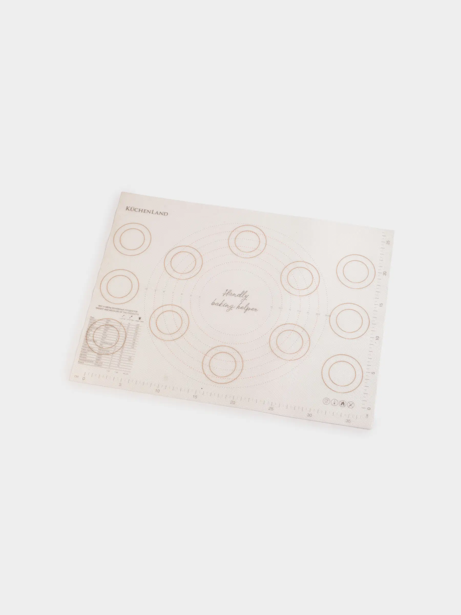 Коврик для выпечки, 30х40 см, силикон, серый, Bakery