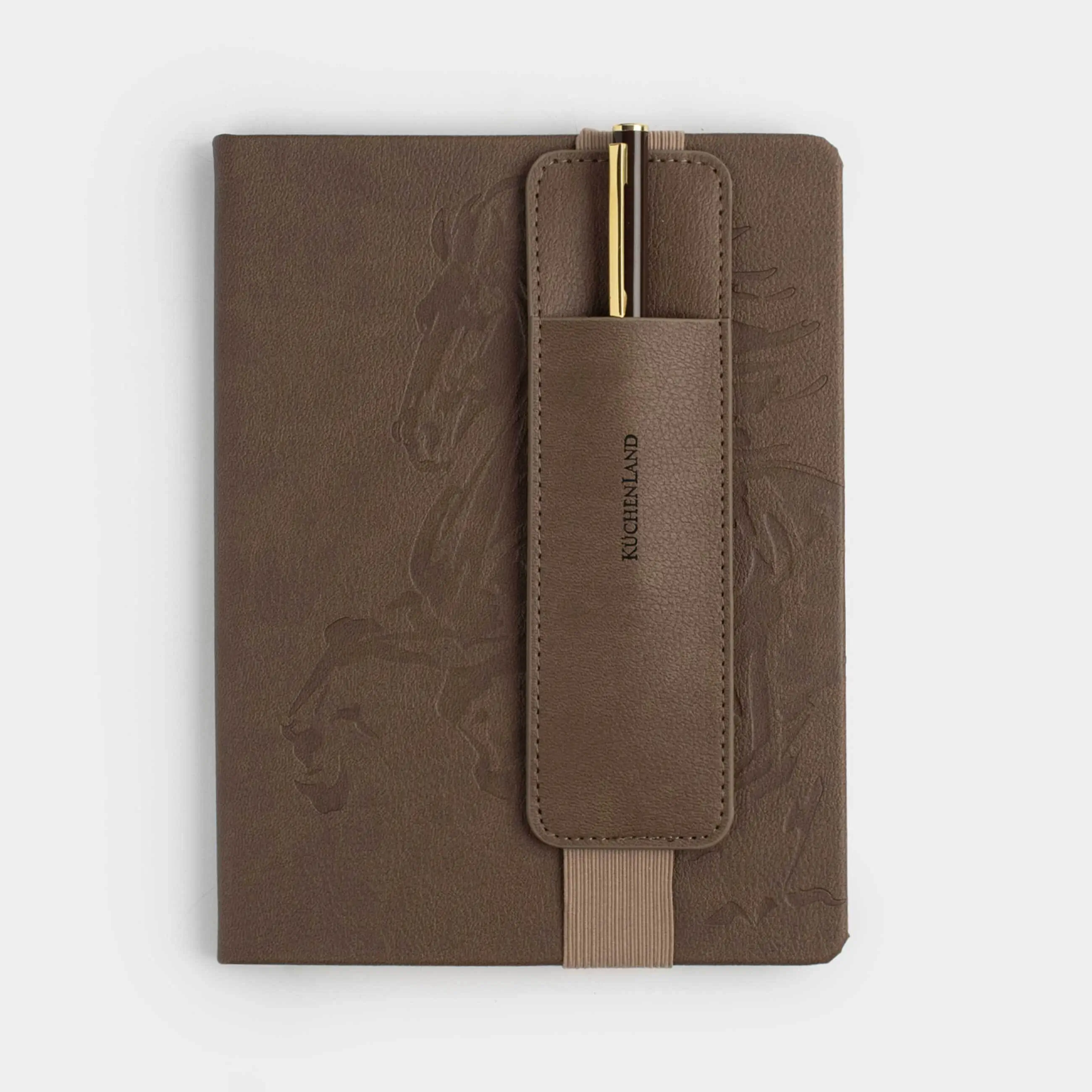 Блокнот для записей, 15х20 см, 80 л, с ручкой, полиуретан, коричневый, Лошадь, B&G