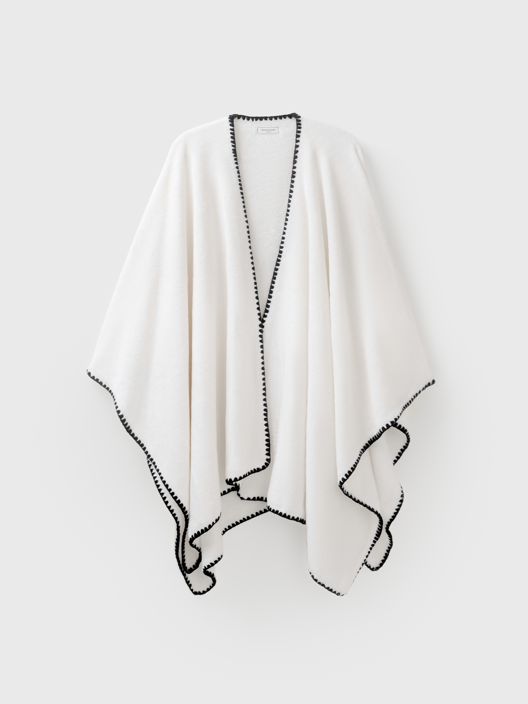 Пончо, 75х140 см, флис, молочное, Fleece poncho, image-7