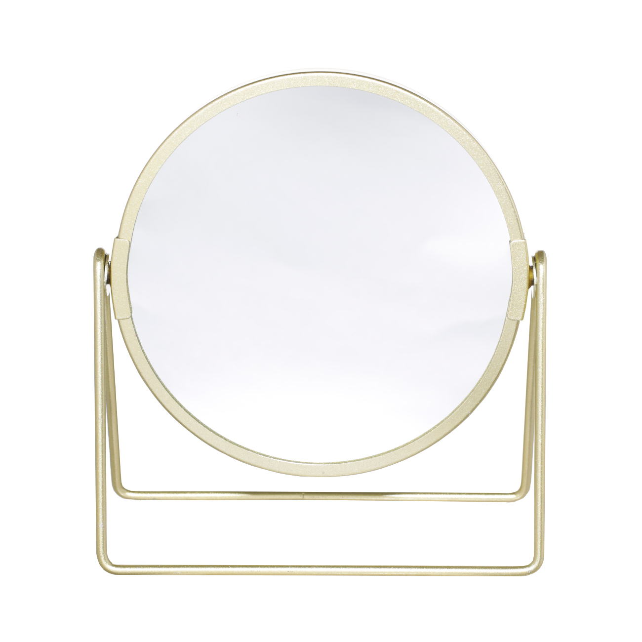 Зеркало настольное, 18 см, двустороннее, металл, круглое, золотистое, Freya изображение № 3
