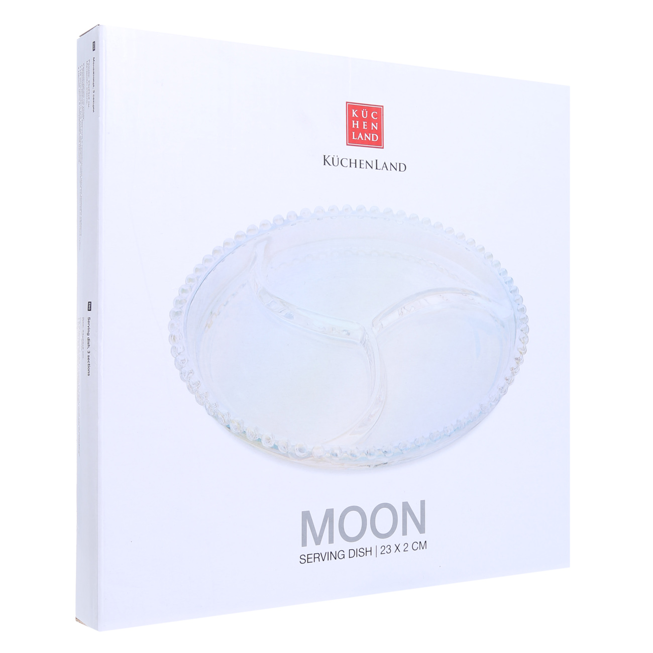 Менажница, 23 см, 3 отд, стекло, круглая, перламутр, Moon изображение № 3