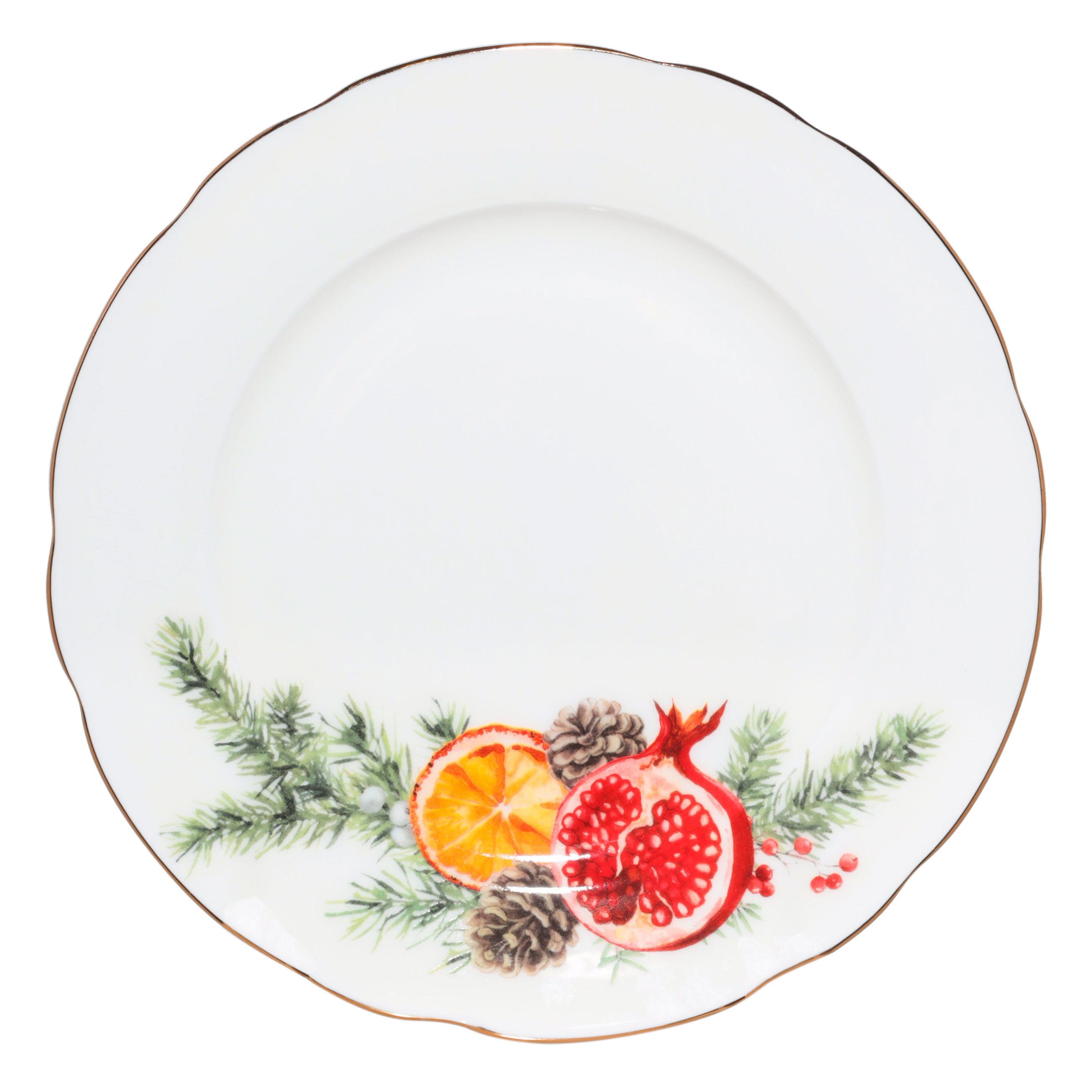Тарелка десертная, 19 см, 2 шт, фарфор F, Апельсин и гранат, Christmas miracle изображение № 2