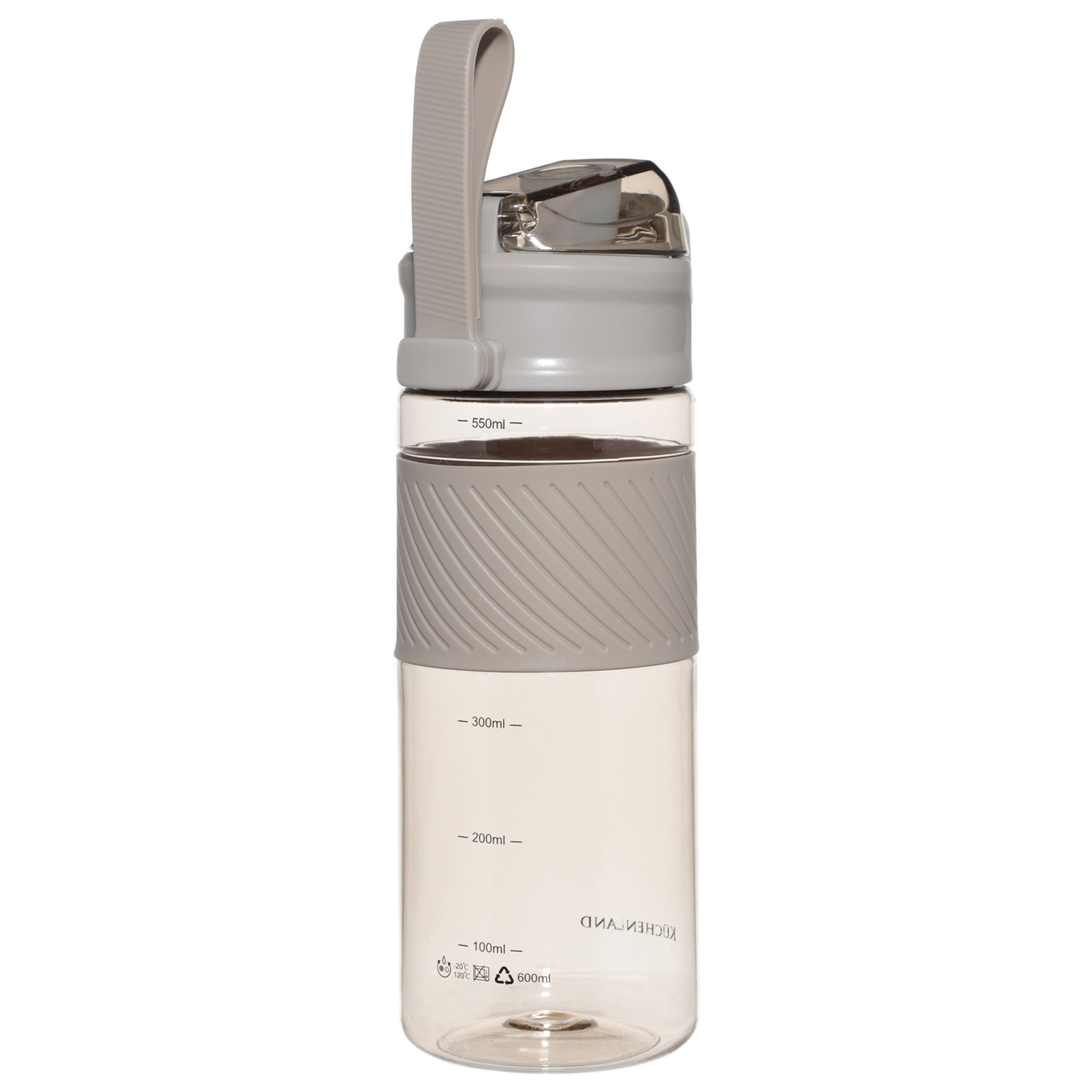 Бутылка для воды, 600 мл, пластик/силикон, бежевая, Sport изображение № 4