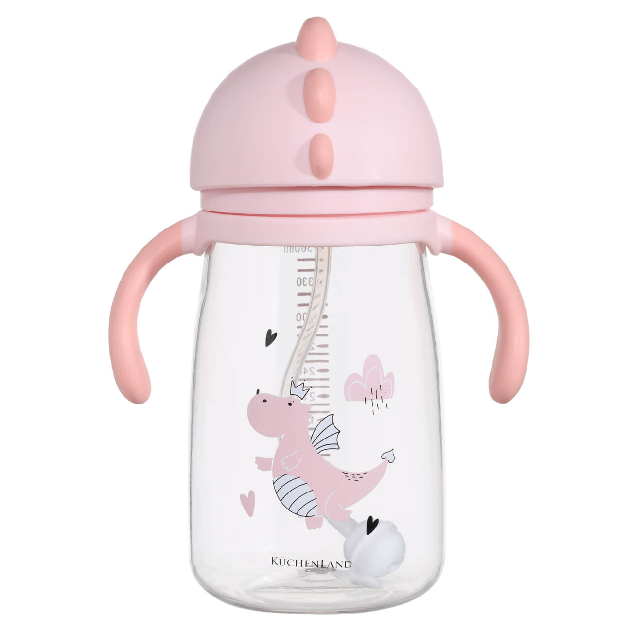 Бутылка-поильник, детская, 360 мл, тритан, розовая, Дракоша, Dino детская бутылка klean kanteen