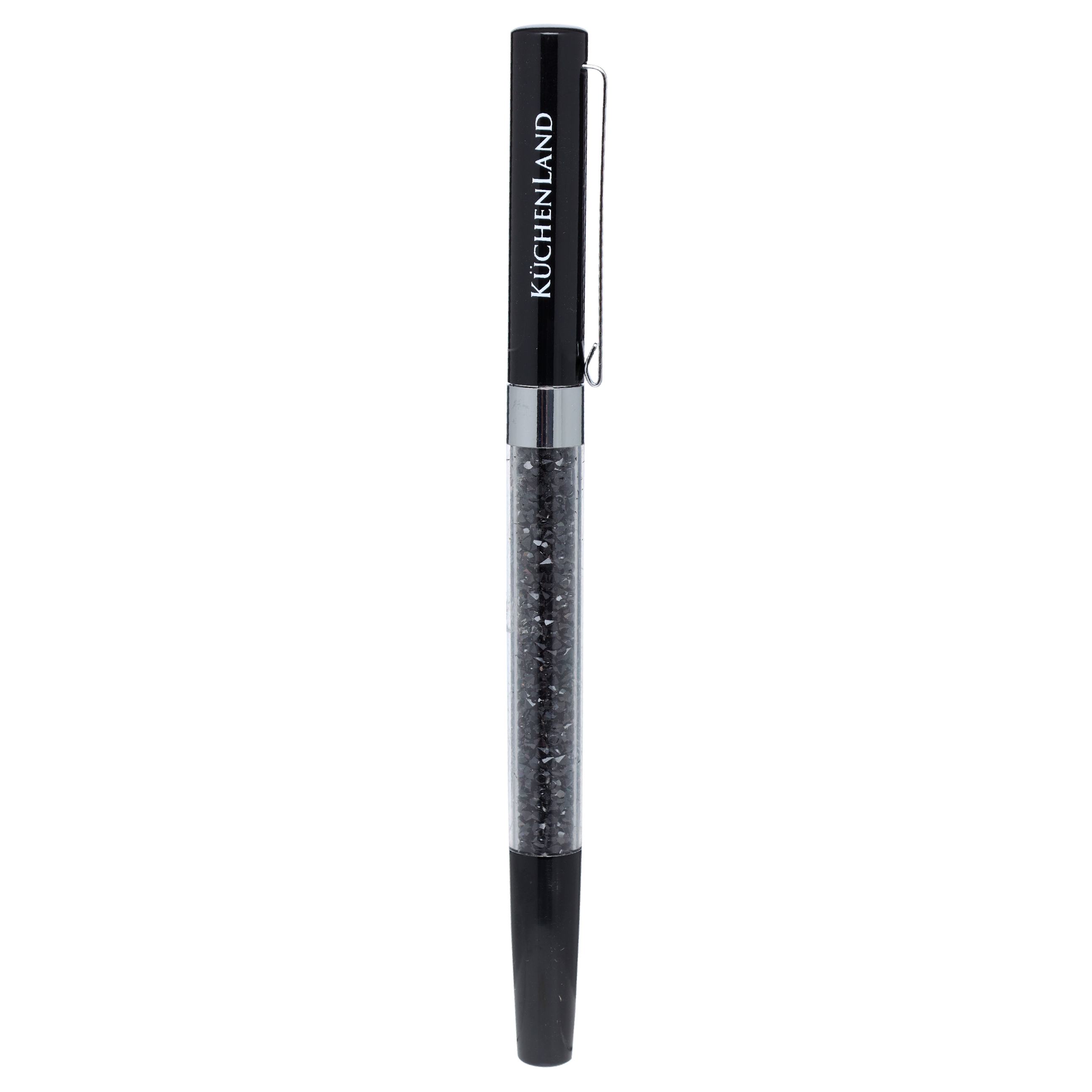 Ручка гелевая, 15 см, сталь, черная, Кристаллы, Draw cristal изображение № 2