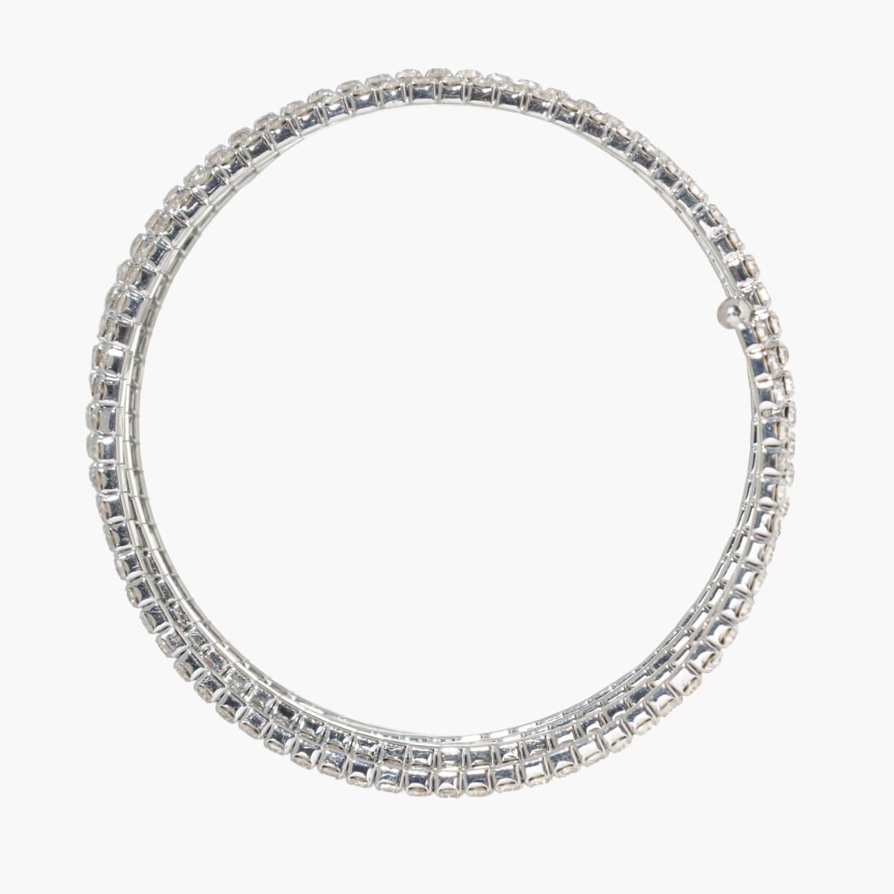 

Браслет-спираль, 19 см, металл/стразы, серебристый, Кристаллы, Jewelry crystal