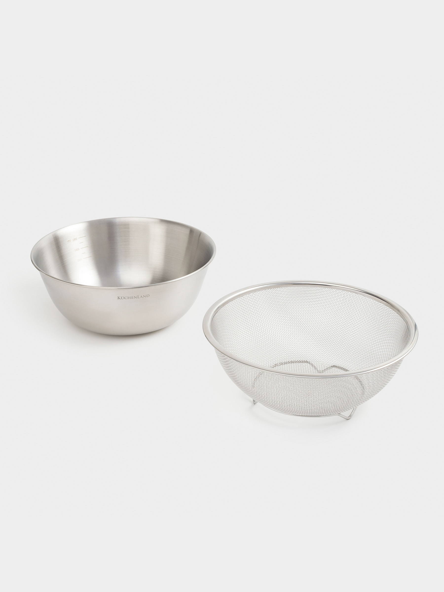 Набор из миски и дуршлага, 22 см, 2 пр, сталь, Classic, image-3