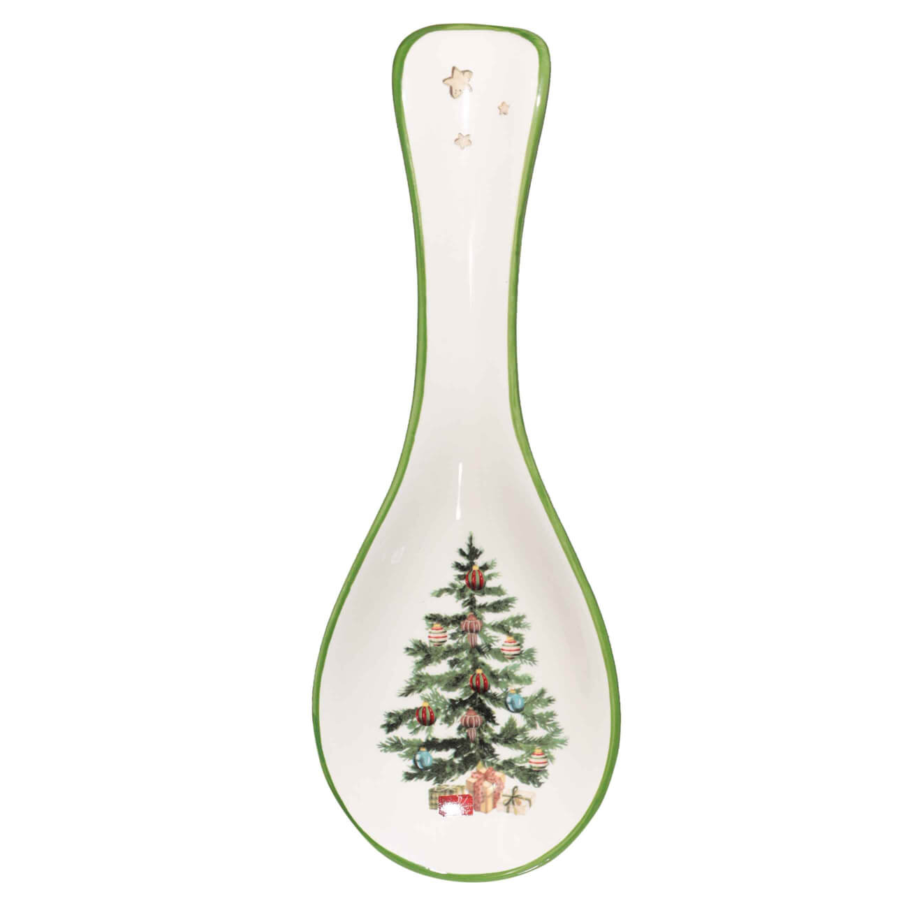 

Подставка под ложку, 25 см, керамика, Елка с подарками, Christmas green