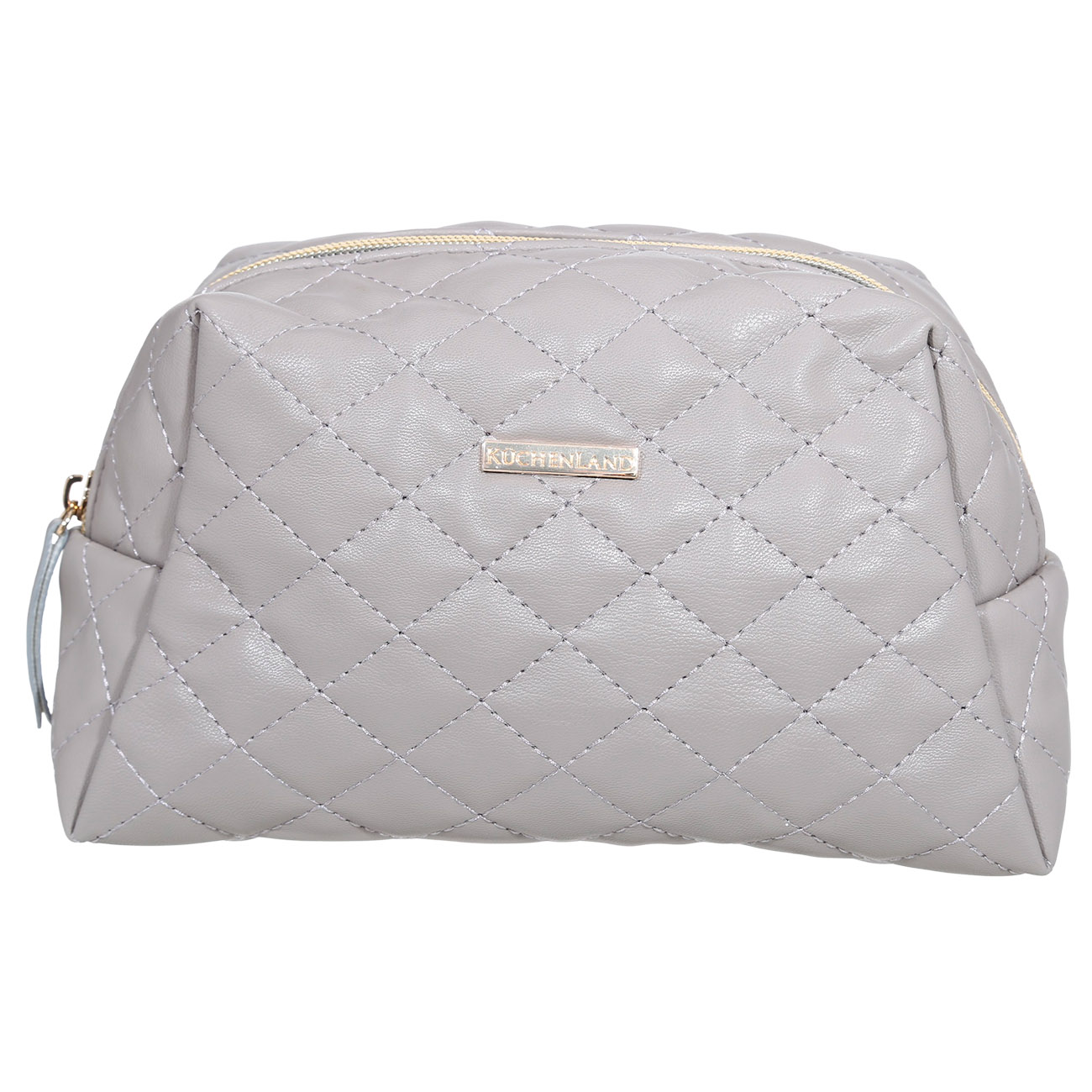 

Косметичка, 25х13 см, стеганая, полиуретан, серая, Quilted
