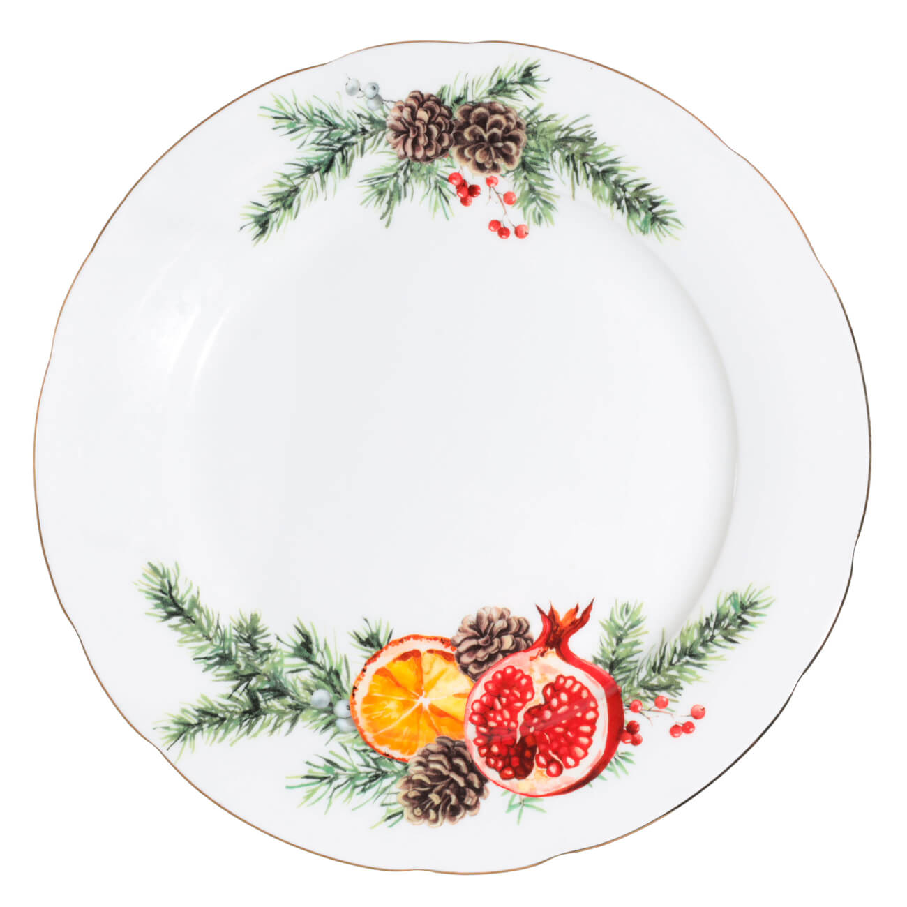 Тарелка обеденная, 27 см, фарфор F, Апельсин и гранат, Christmas miracle