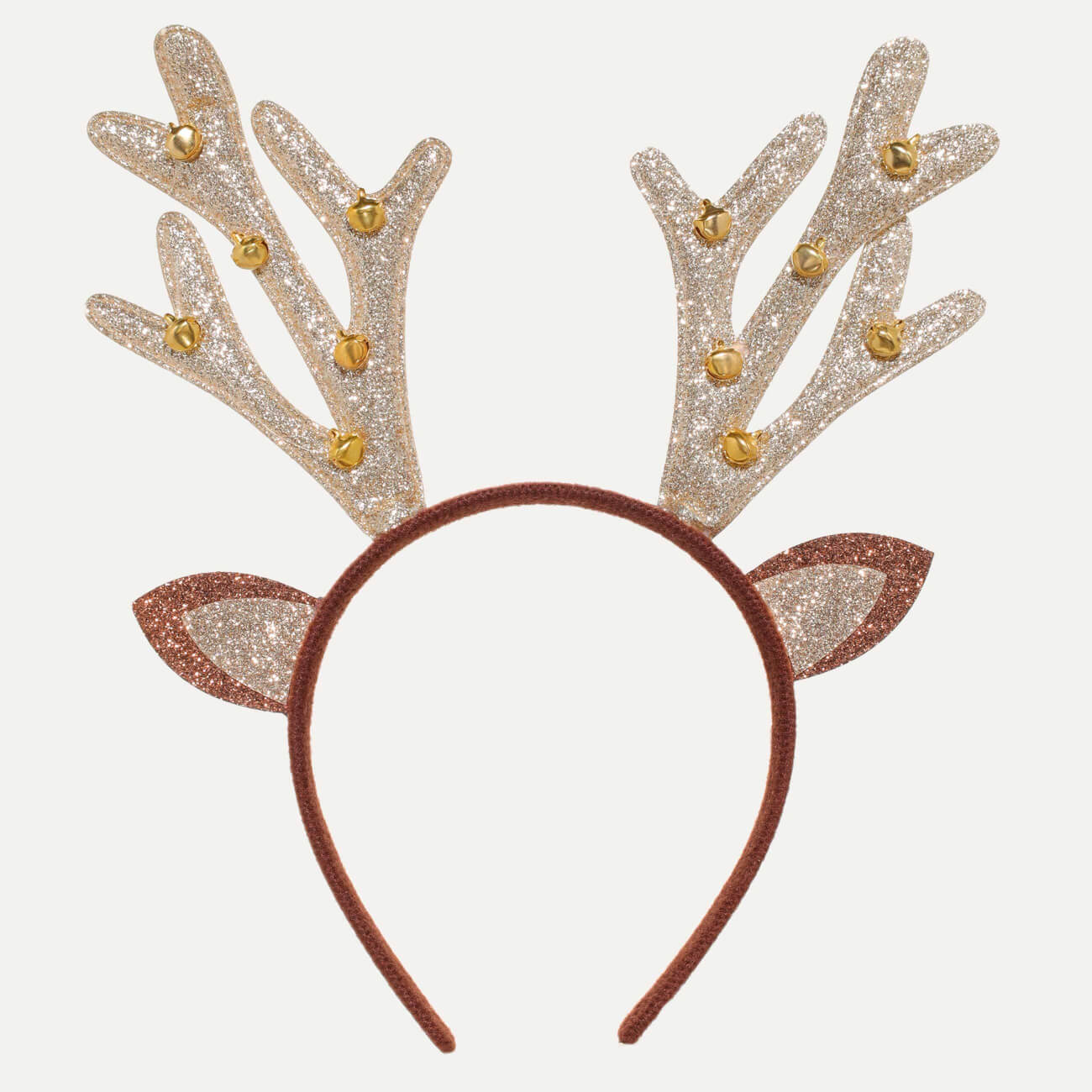 Ободок карнавальный, 13х14 см, детский, полиэстер/пластик, коричневый, Рожки, Winter deer