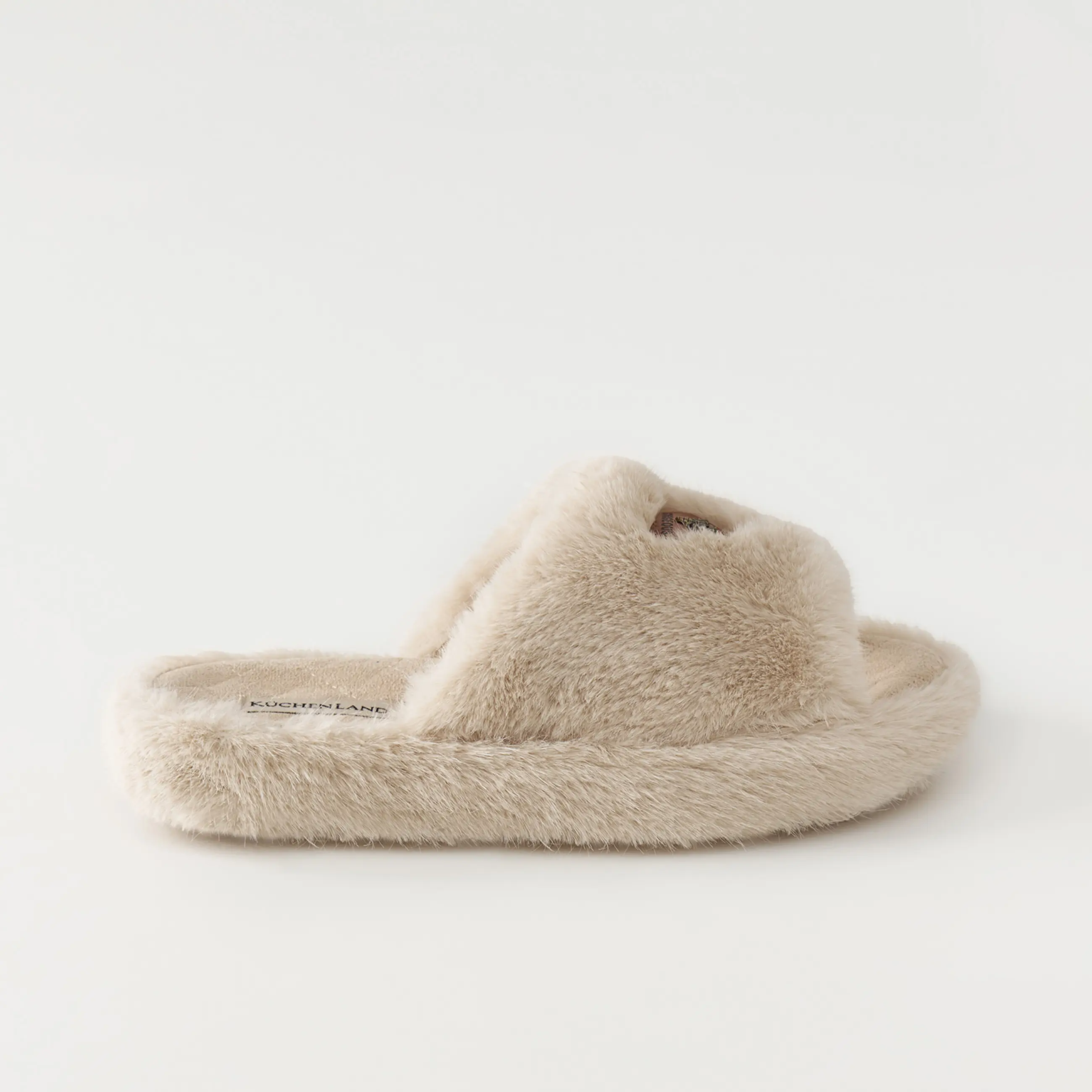 Тапочки женские, домашние, искусственный мех/замша, бежево-оранжевые, Пчела, Shaggy