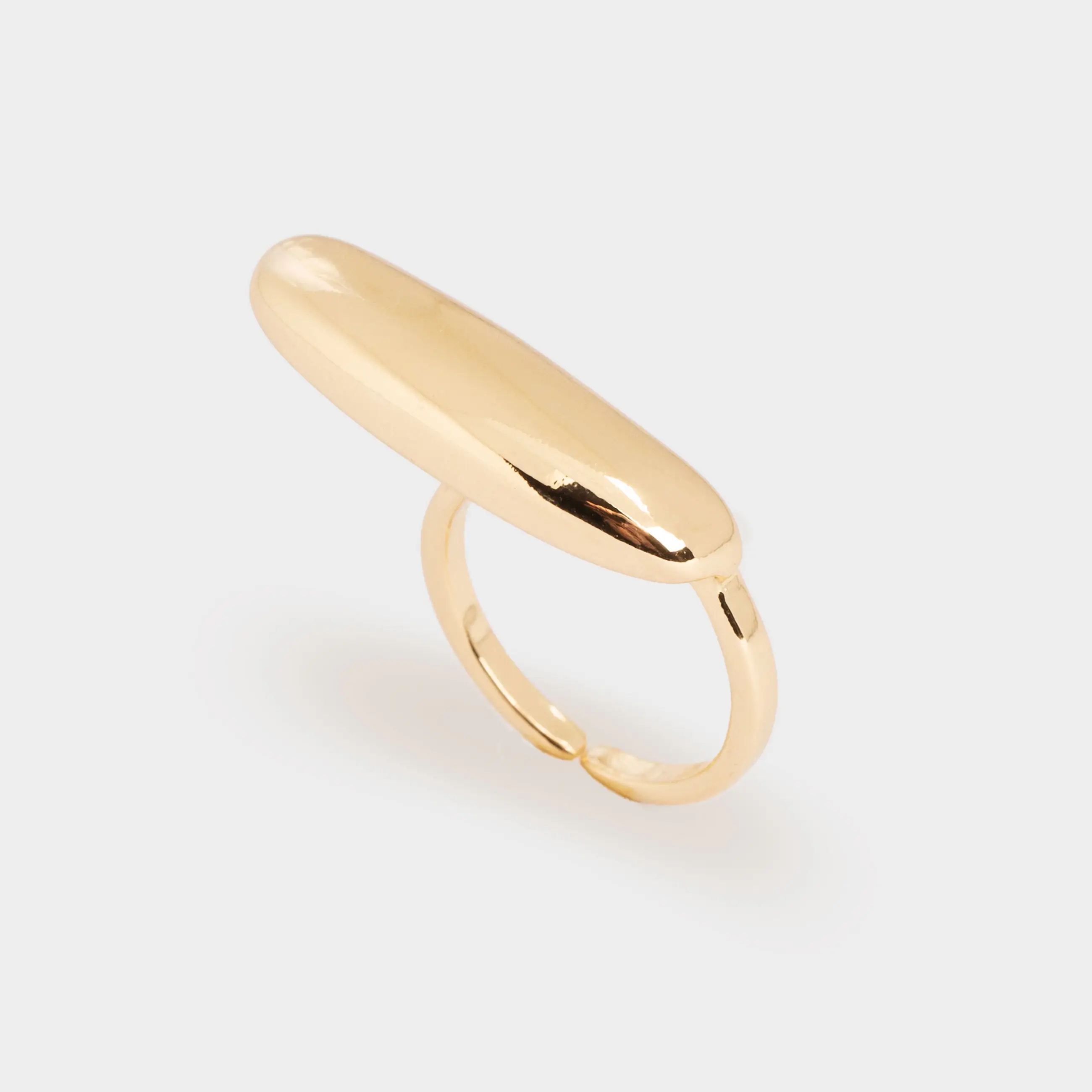 Кольцо, 2 см, единый размер, металл, золотистое, Овал, Jewelry