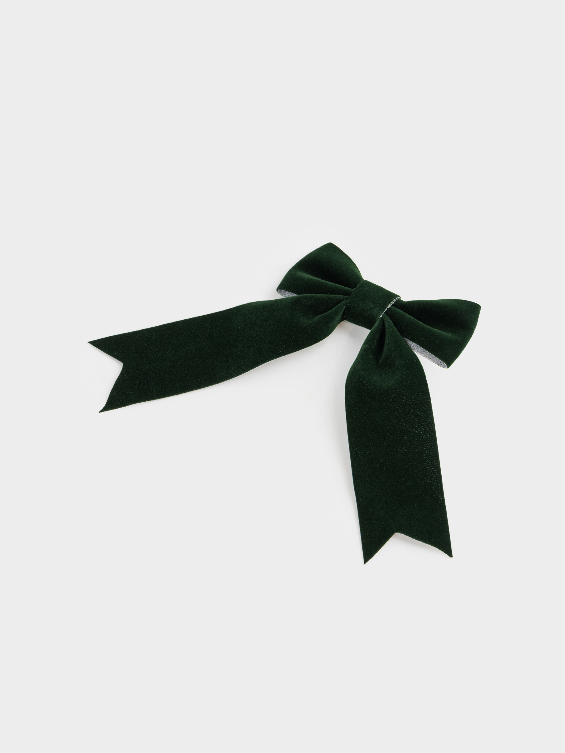 Украшение декоративное, 15 см, на клипсе, полиэстер, зеленое, Бант, Bow velvet, image-1