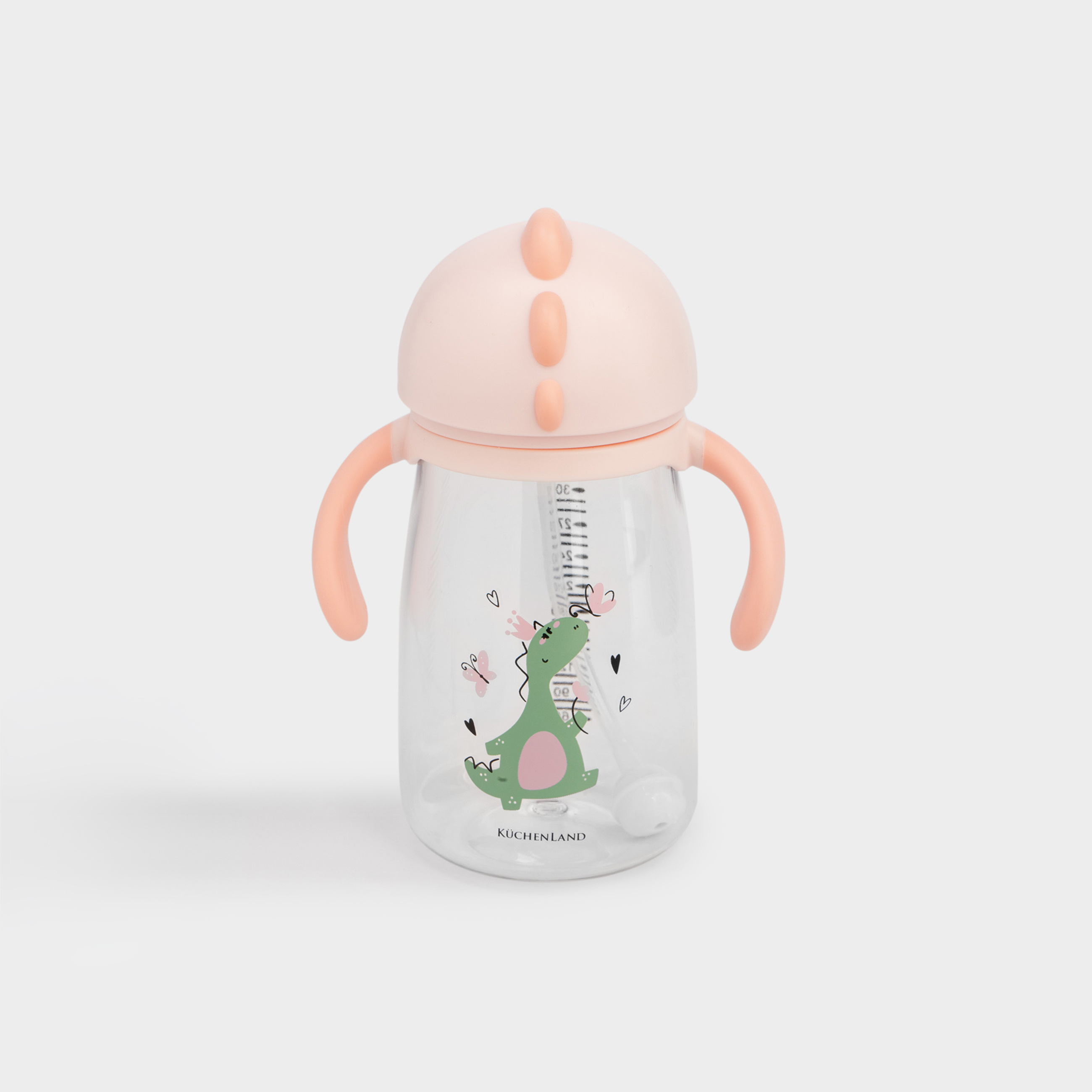 Бутылка-поильник, детская, 360 мл, тритан, розовая, Динозаврик, Dino
