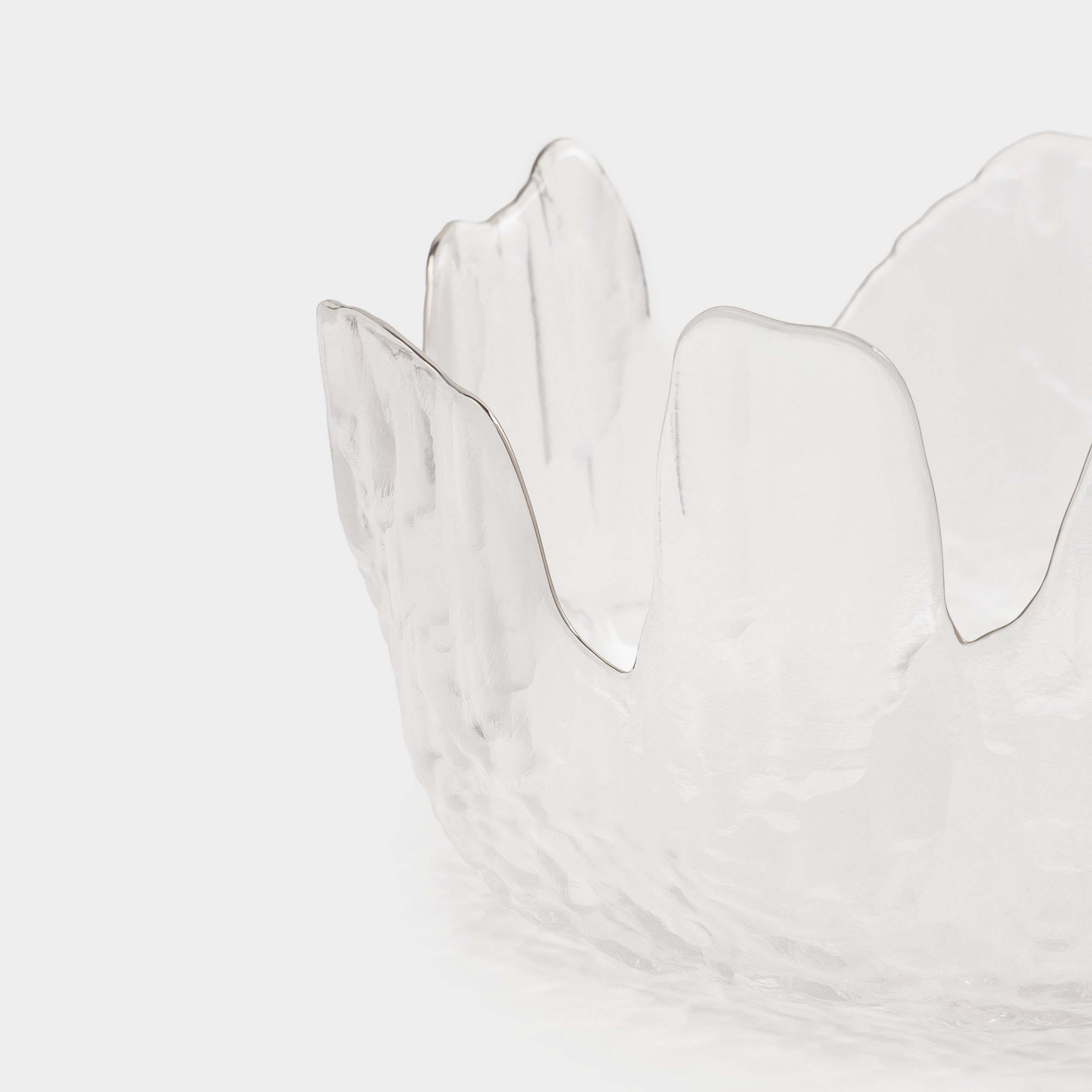 Салатник, 20х9 см, 1,1 л, стекло, с серебристым кантом, Nautilus silver, image-4