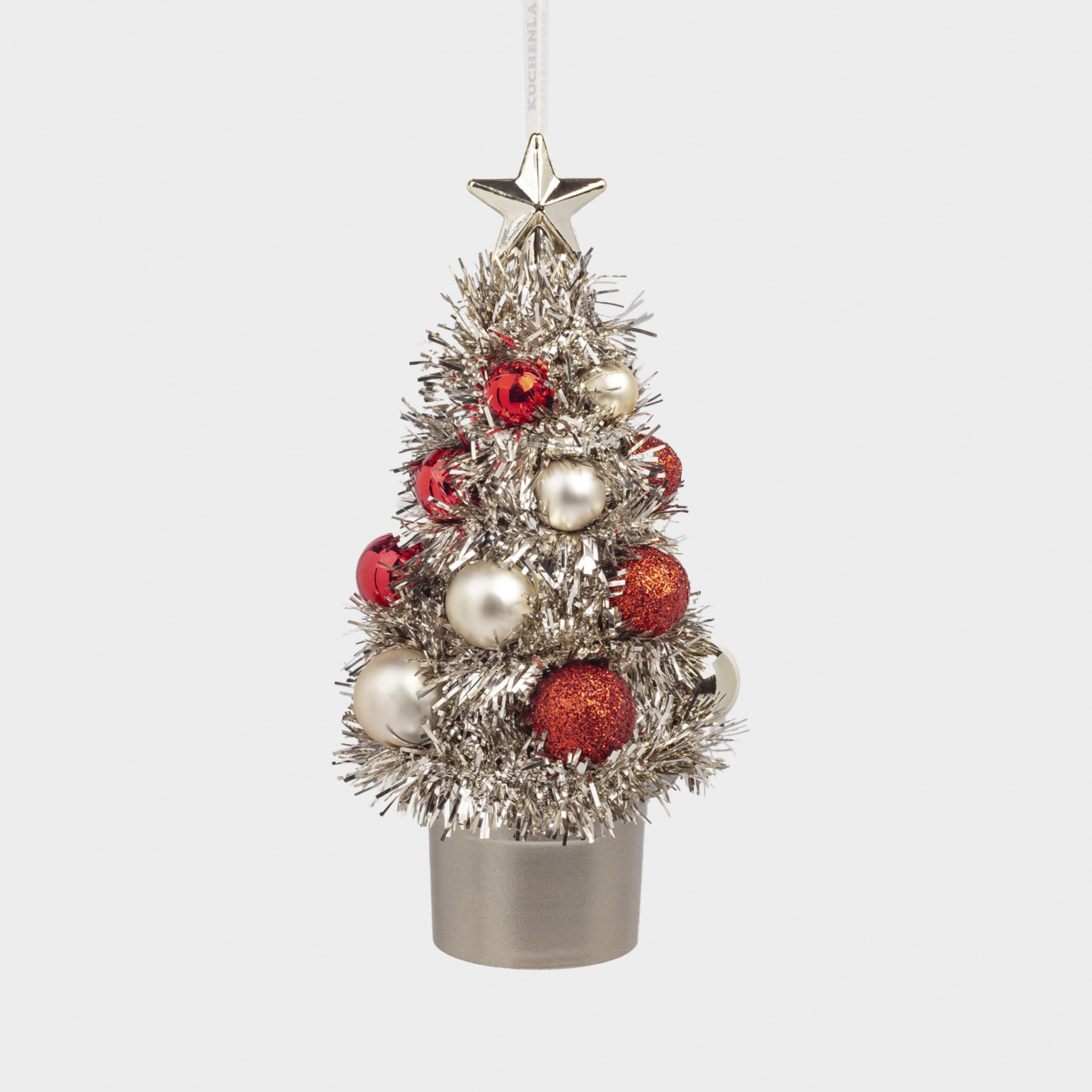 Игрушка елочная, 17 см, мишура/пластик, шампань, Ель с шарами, Tinsel christmas, image-0
