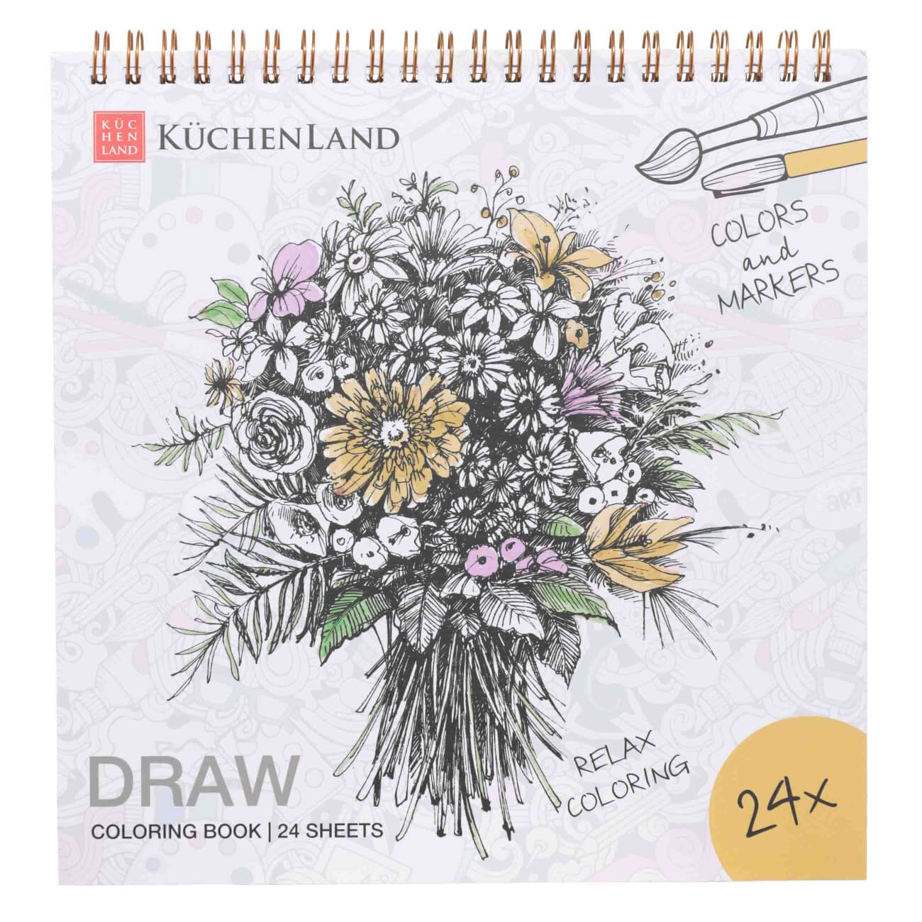 

Альбом для раскрашивания, 21х21 см, 24 листа, на кольцах, Природа, Draw creative