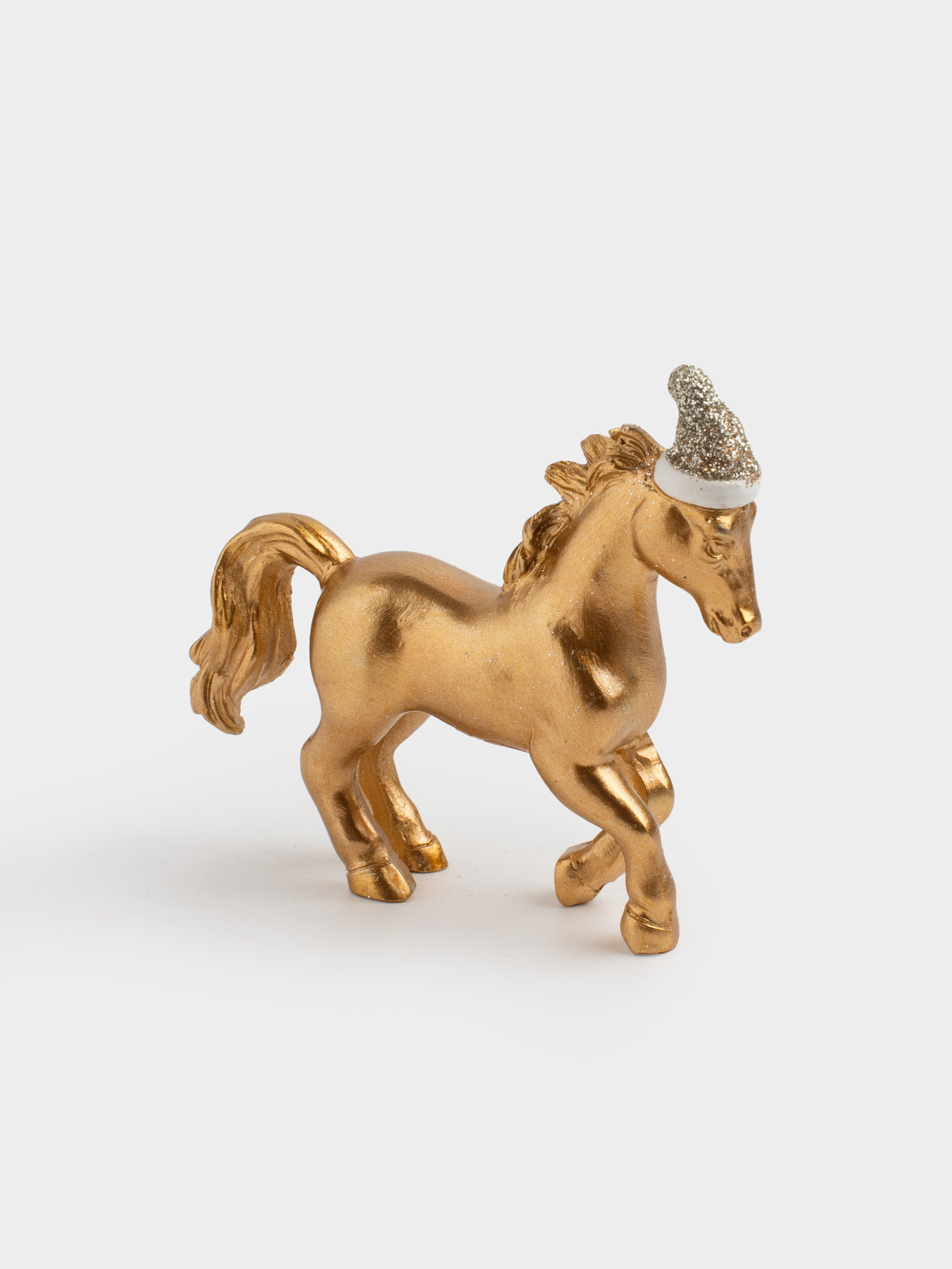 Статуэтка, 8 см, полирезин, золотистая, Лошадь в колпаке, Horse gold, image-3