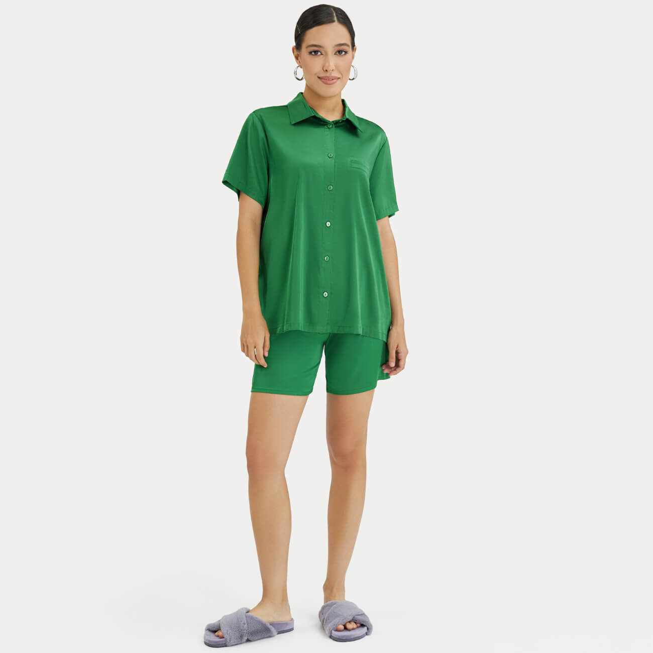 Шорты женские, р. XL, полиэстер/эластан, зеленые, Madeline женские шорты с завышенной талией yas