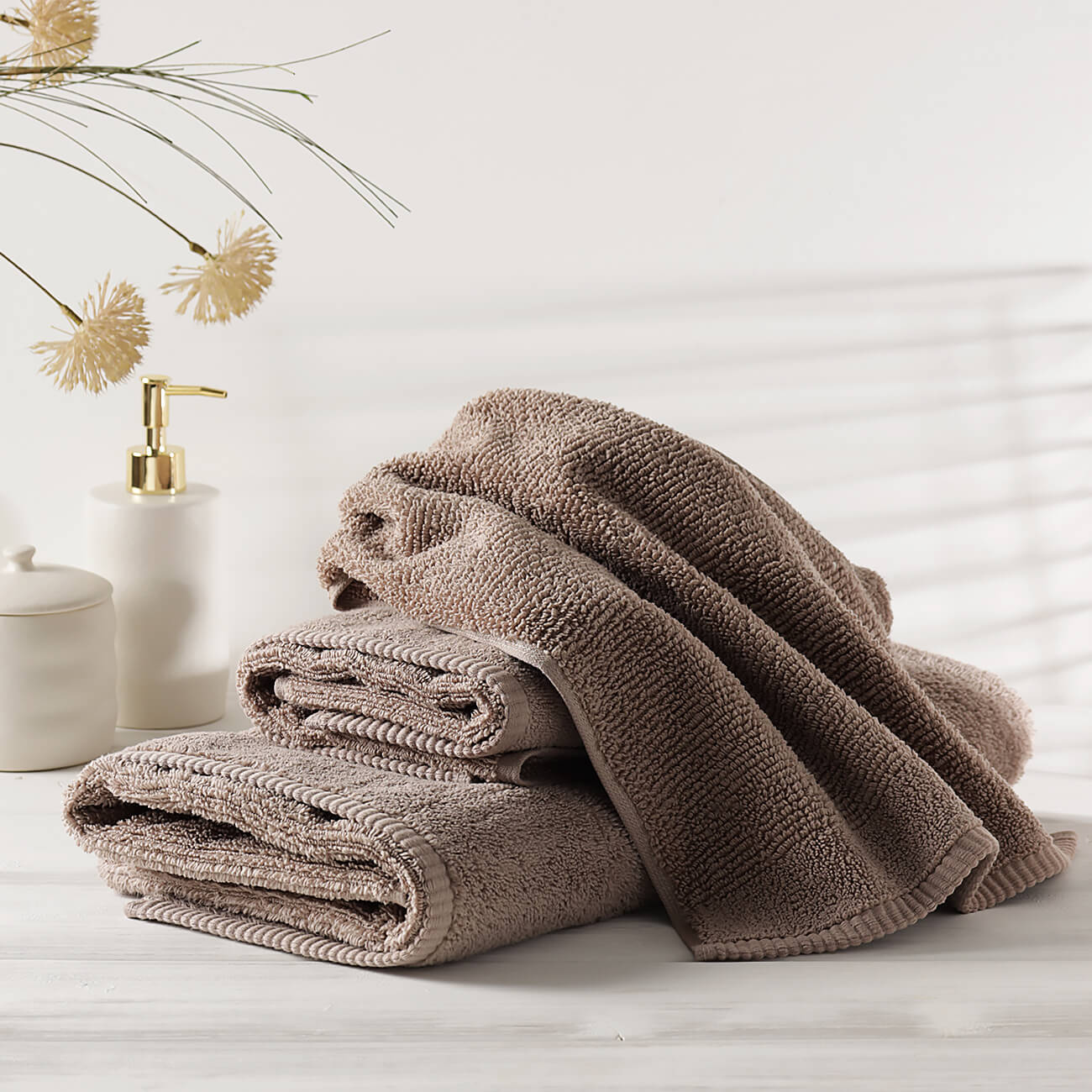 Полотенце, 40х60 см, хлопок, коричневое, Terry cotton набор подарочный этель spring полотенце и аксессуары