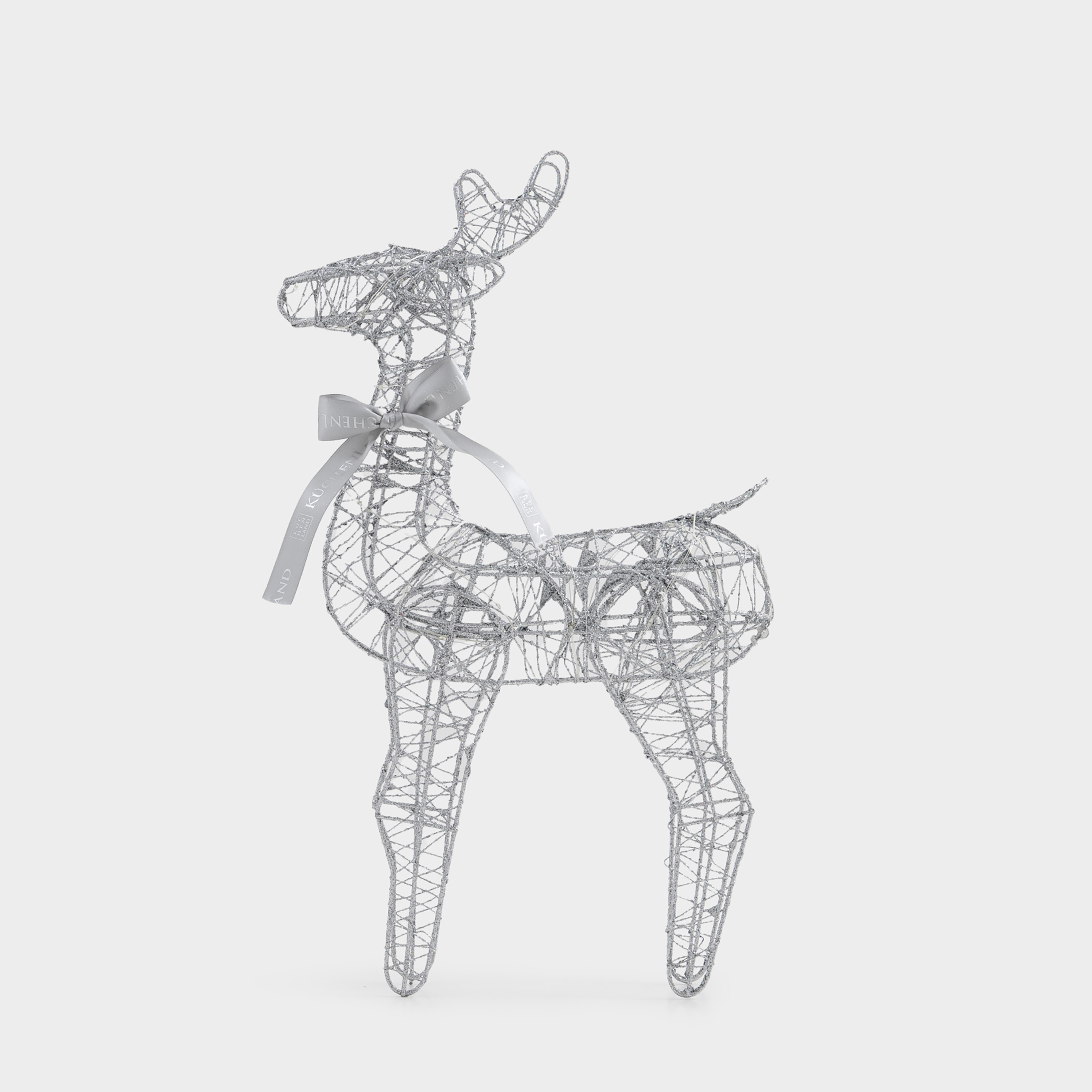 Статуэтка с подсветкой 40 см металл серебристая Олень Deer sparks 1245₽