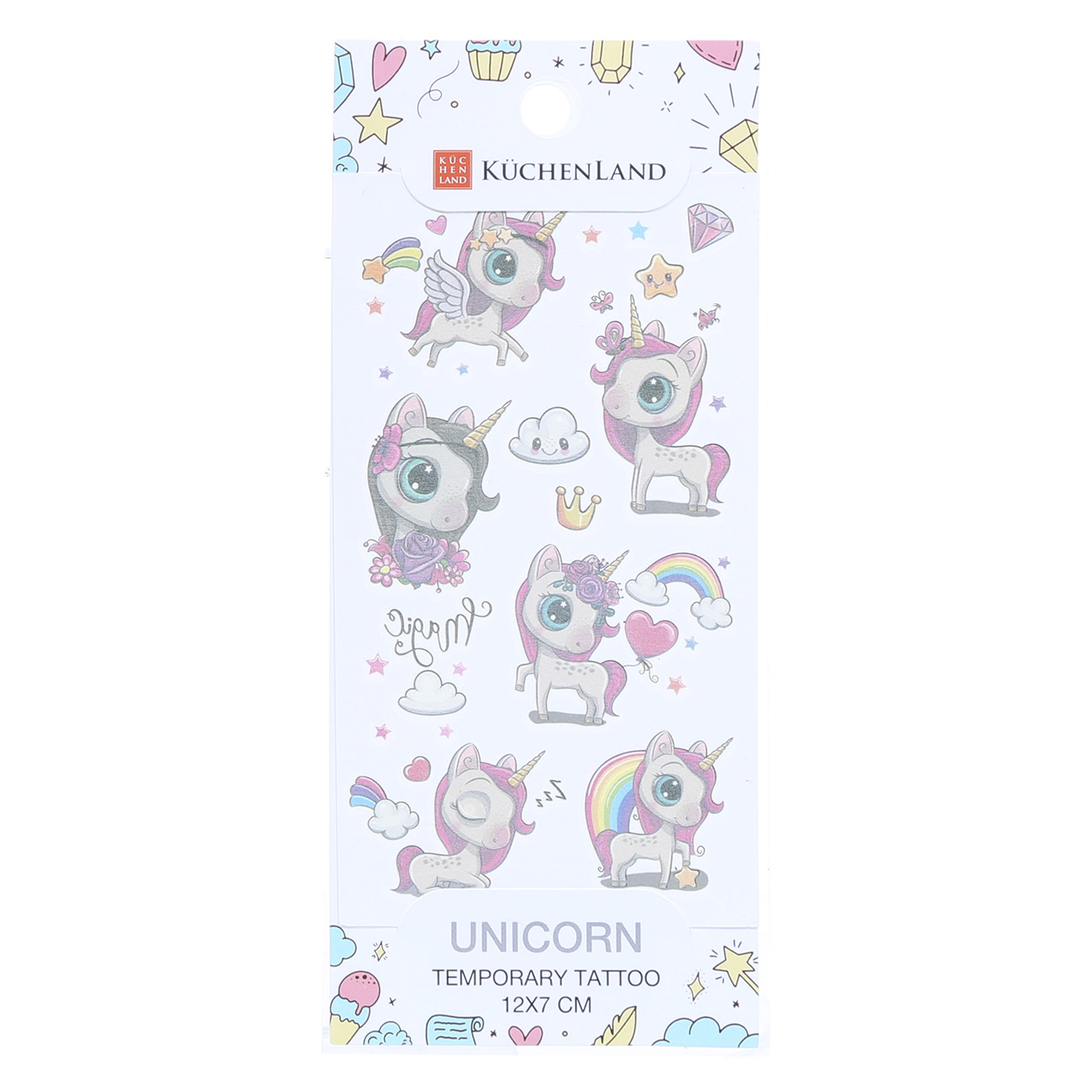 

Тату временная, 12х7 см, переводная, Единорог, Unicorn