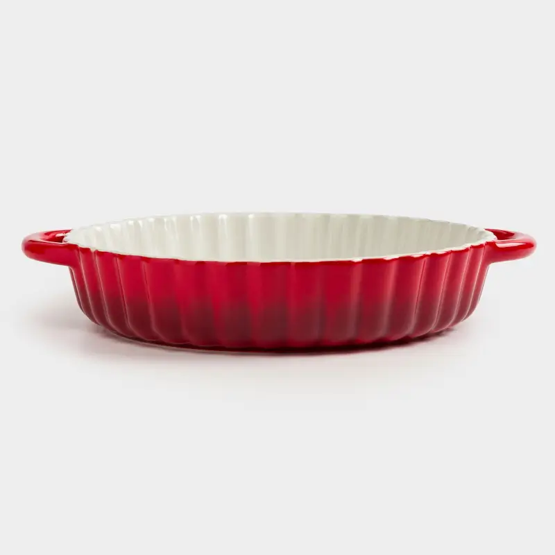 Форма для запекания, 25 см, керамика, круглая, бордовая, Градиент, Cakes gradient ,image-0