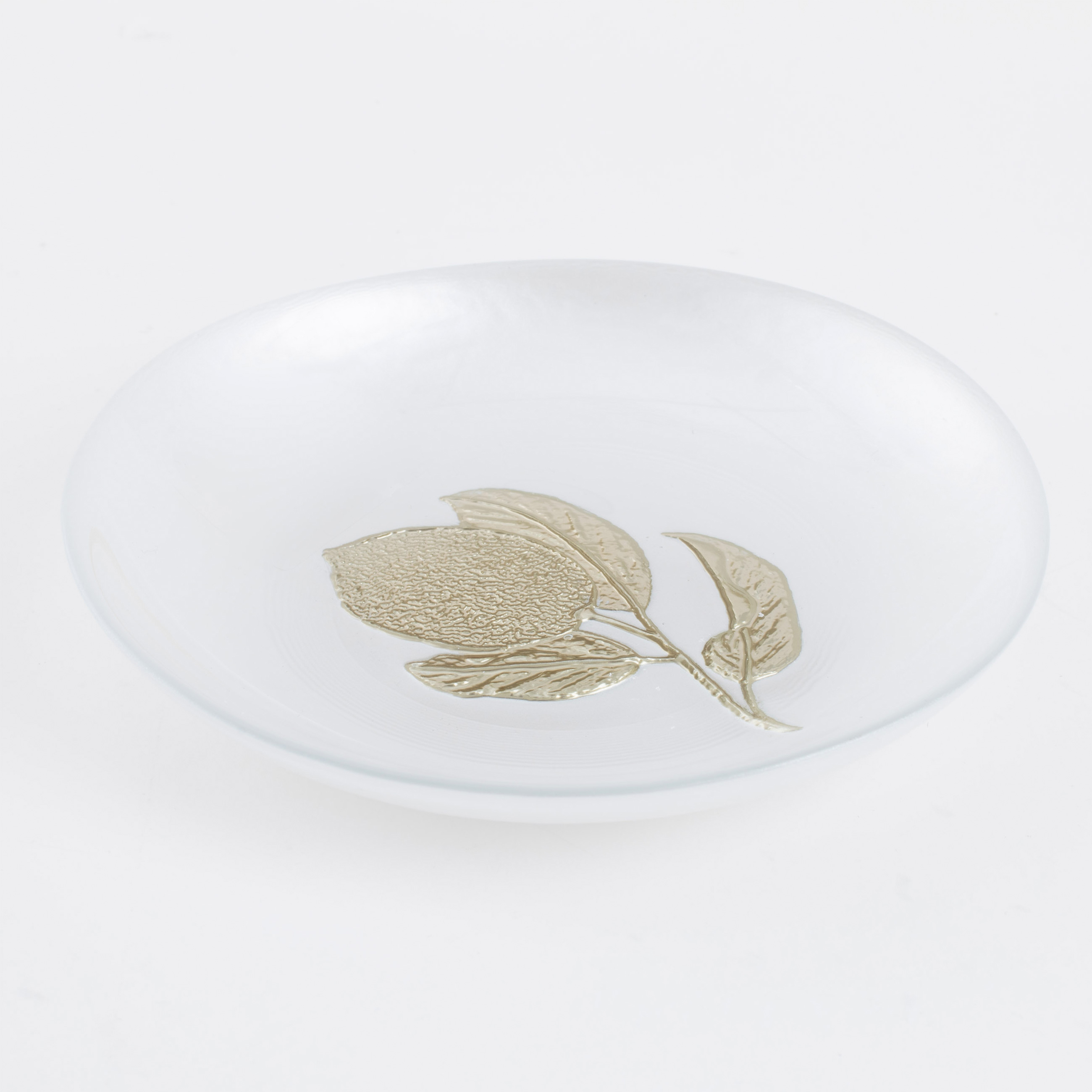 Тарелка десертная, 15 см, стекло, молочно-золотистая, Лимон, Sicily in bloom изображение № 2