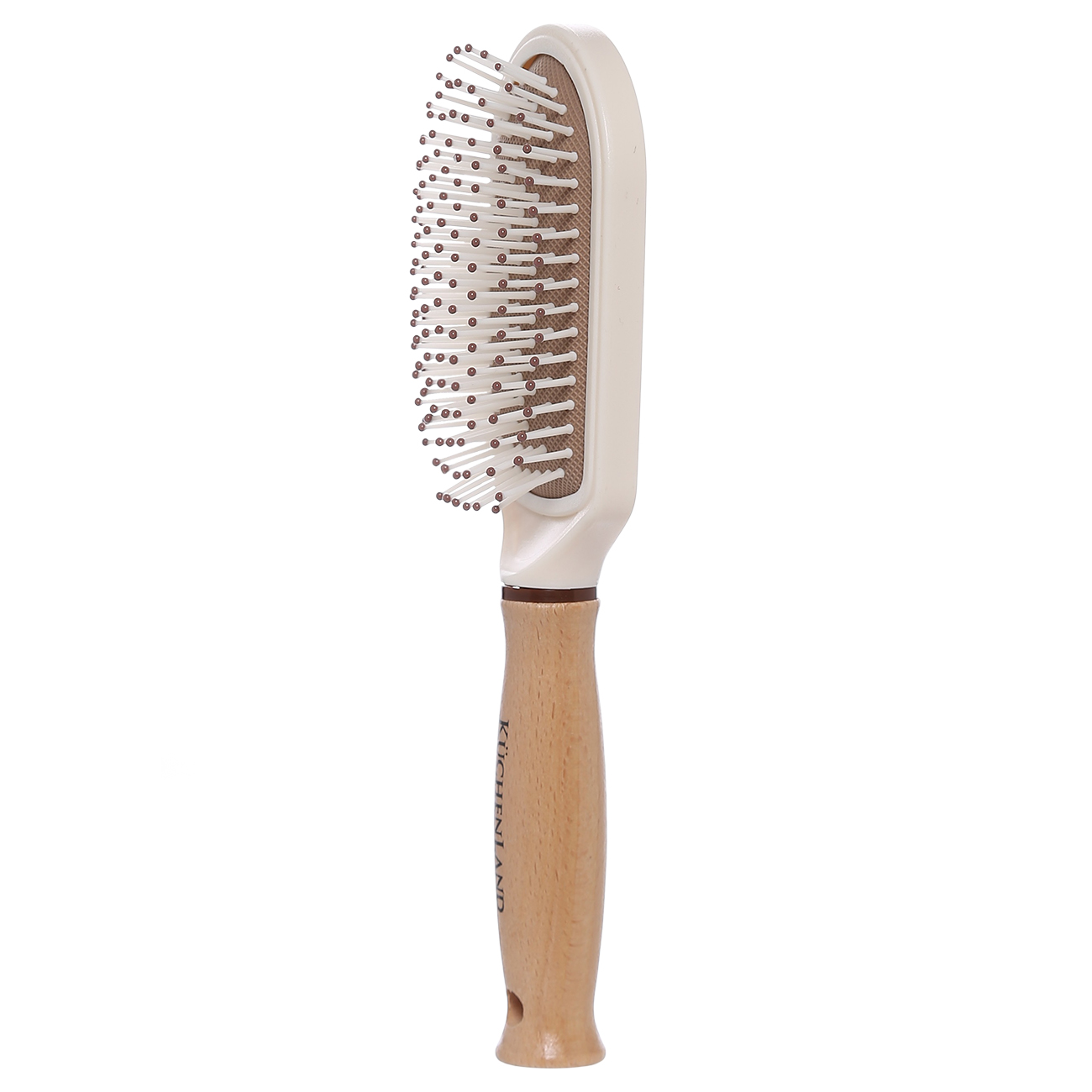 Расческа массажная для волос, 22 см, дерево/пластик, белая, Frizz изображение № 2