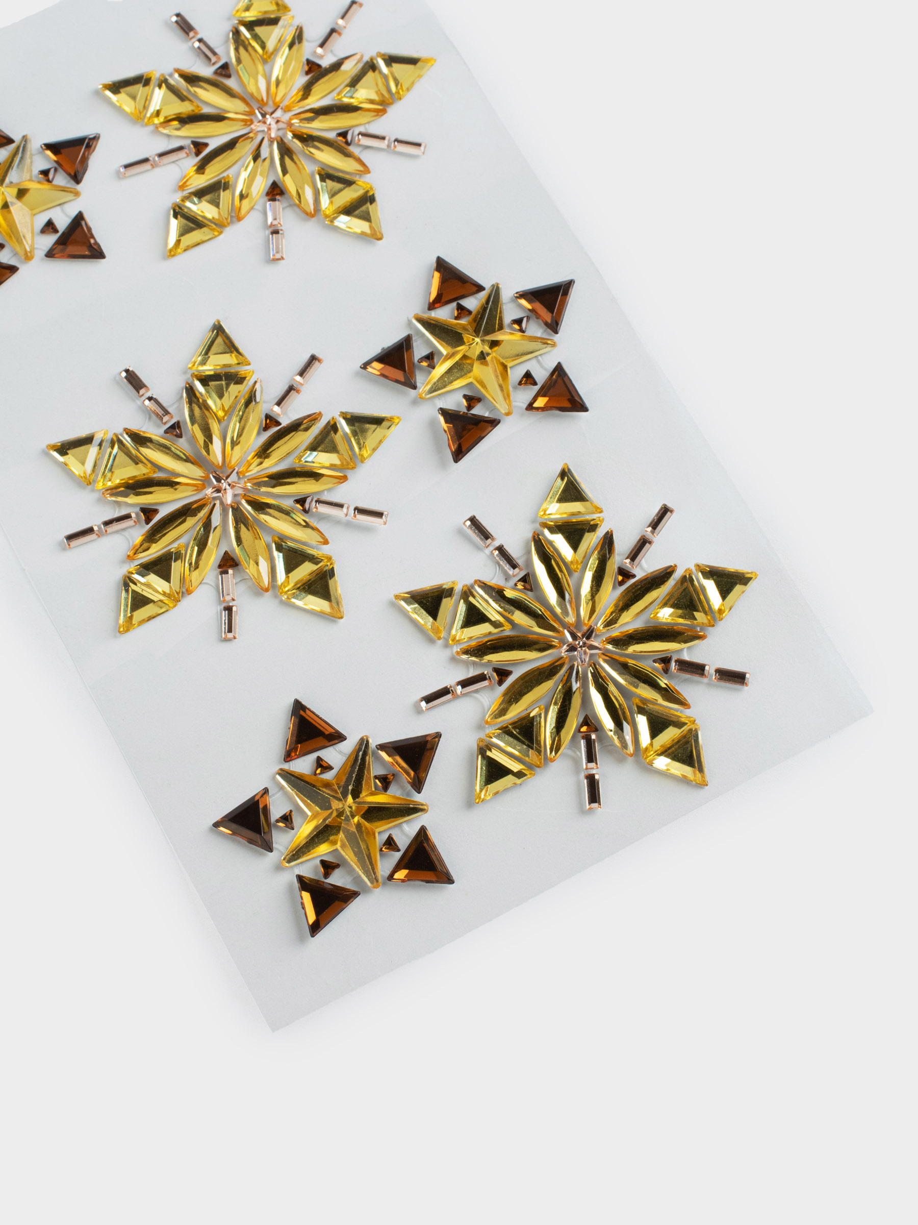 Набор наклеек, 9х17 см, одноразовые, акрил, Золотые звезды, Christmas decal, image-1