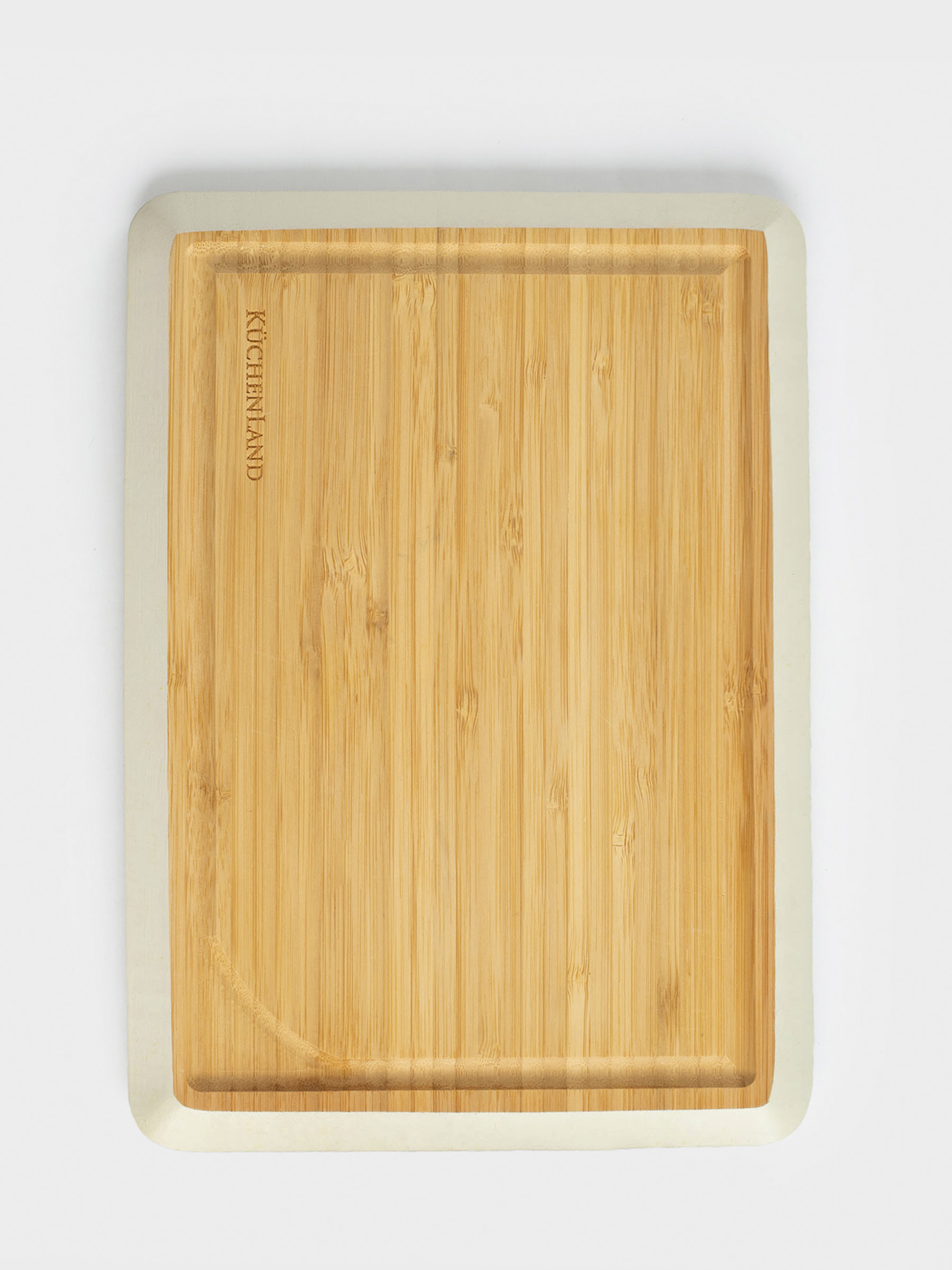 Доска разделочная, 28х20 см, бамбук, прямоугольная, серый кант, Bamboo, image-0