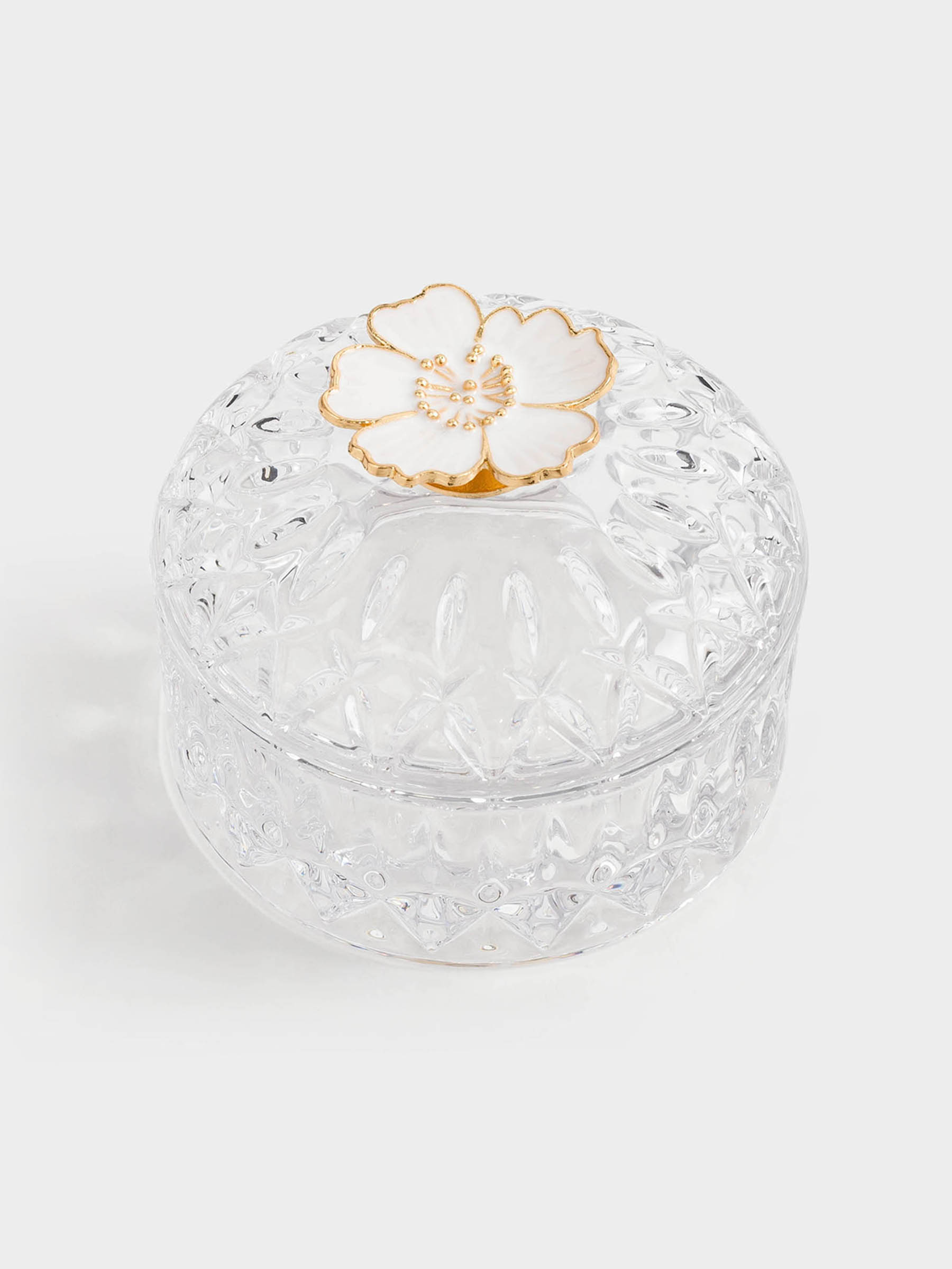 Емкость для хранения, 10х8 см, 170 мл, стекло Р/металл, Цветок, Naiad, image-1