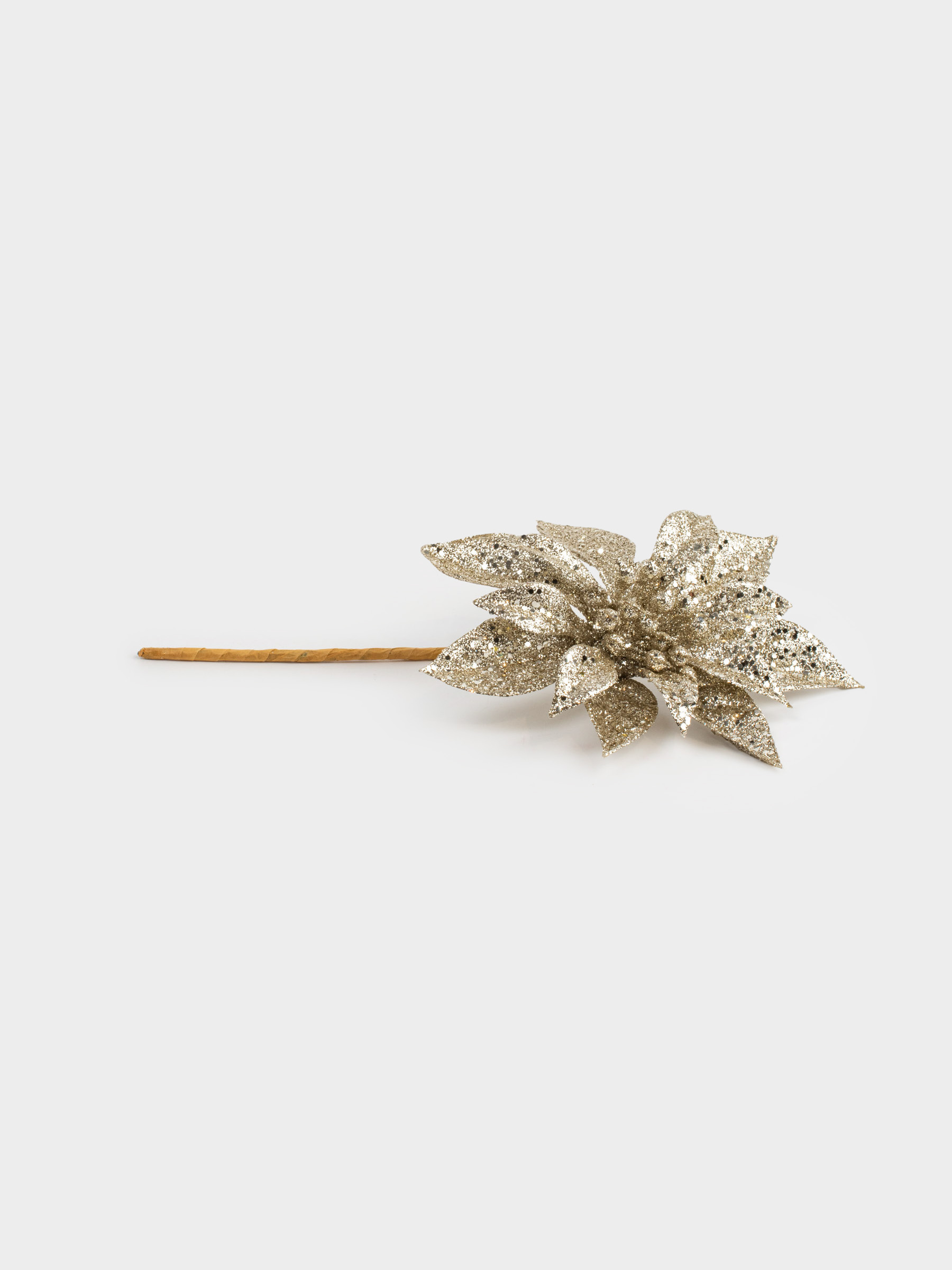 Украшение декоративное, 13 см, пластик, шампань, Пуансеттия, Flower decor, image-2