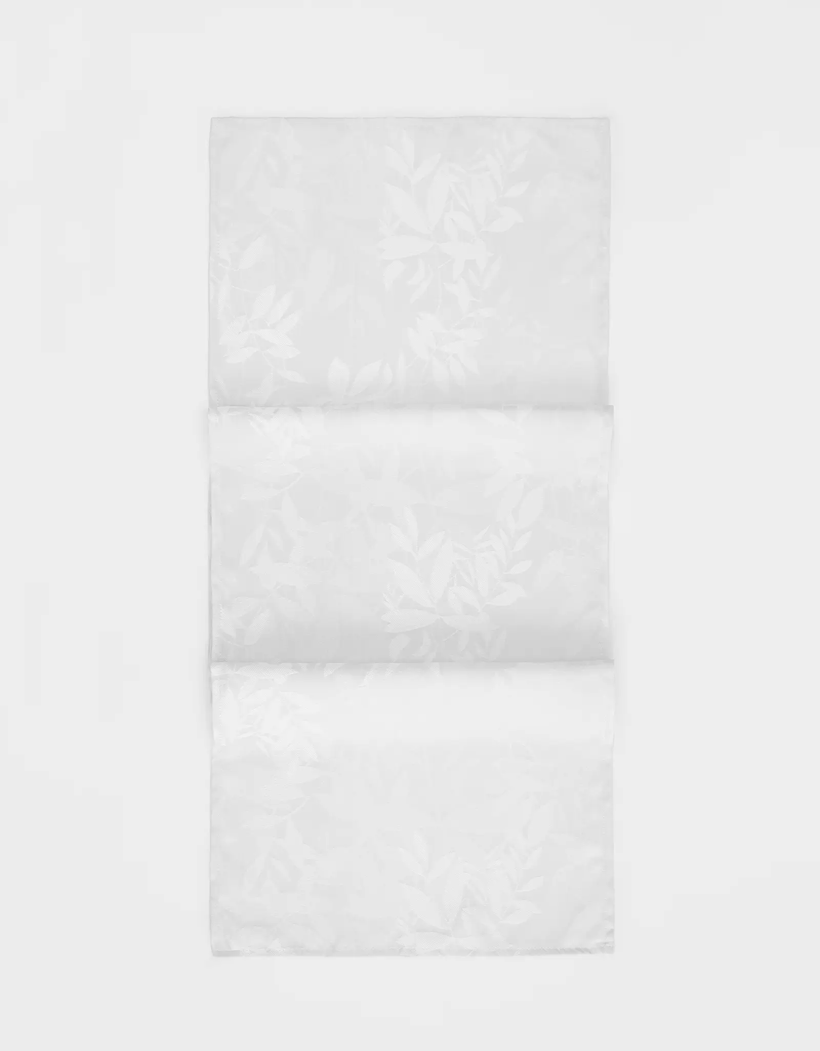 Дорожка настольная, 40х160 см, жаккард, полиэстер, белая, Ветви, Patterned branches, image-0