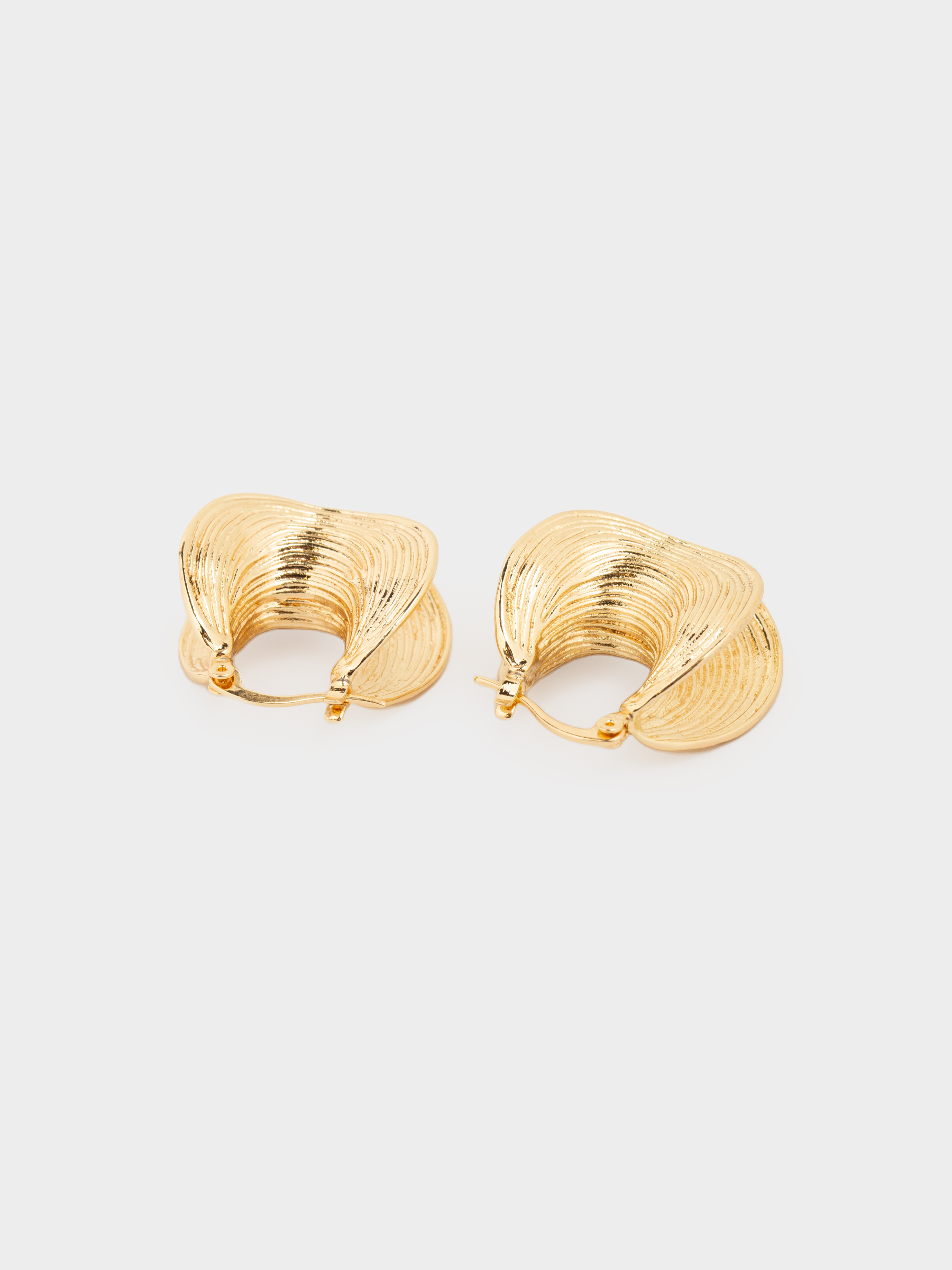 Серьги, 3 см, 2 шт, металл, золотистые, Абстракция, Jewelry, image-1