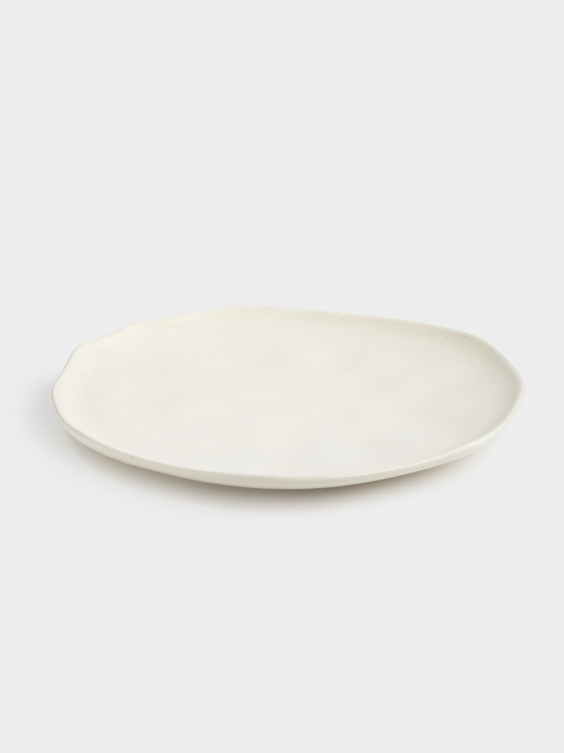 Тарелка обеденная, 27 см, керамика, молочная, Мятый эффект, Crumple creme, image-4