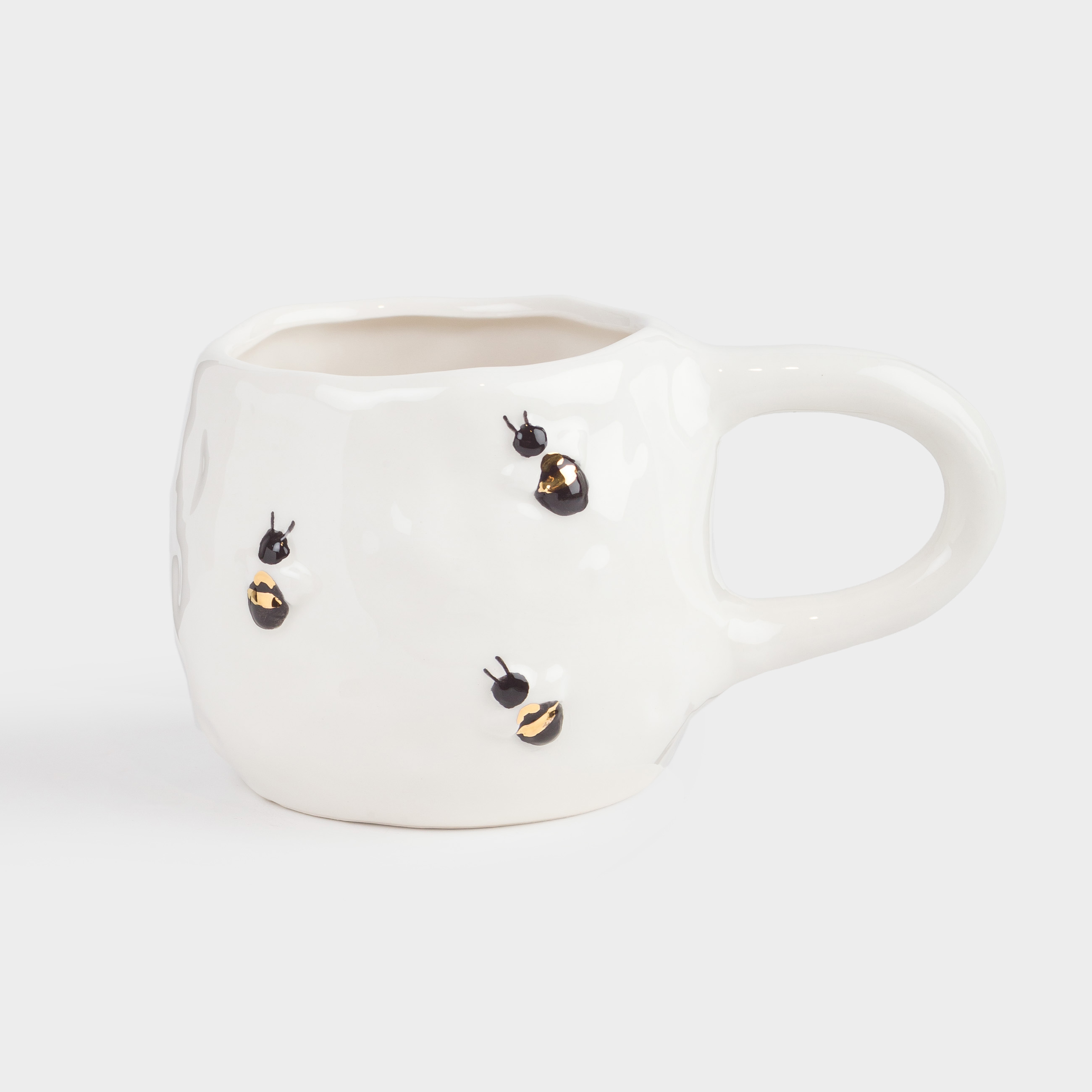 Кружка, 400 мл, керамика, молочная, Пчелы, Honey, image-0